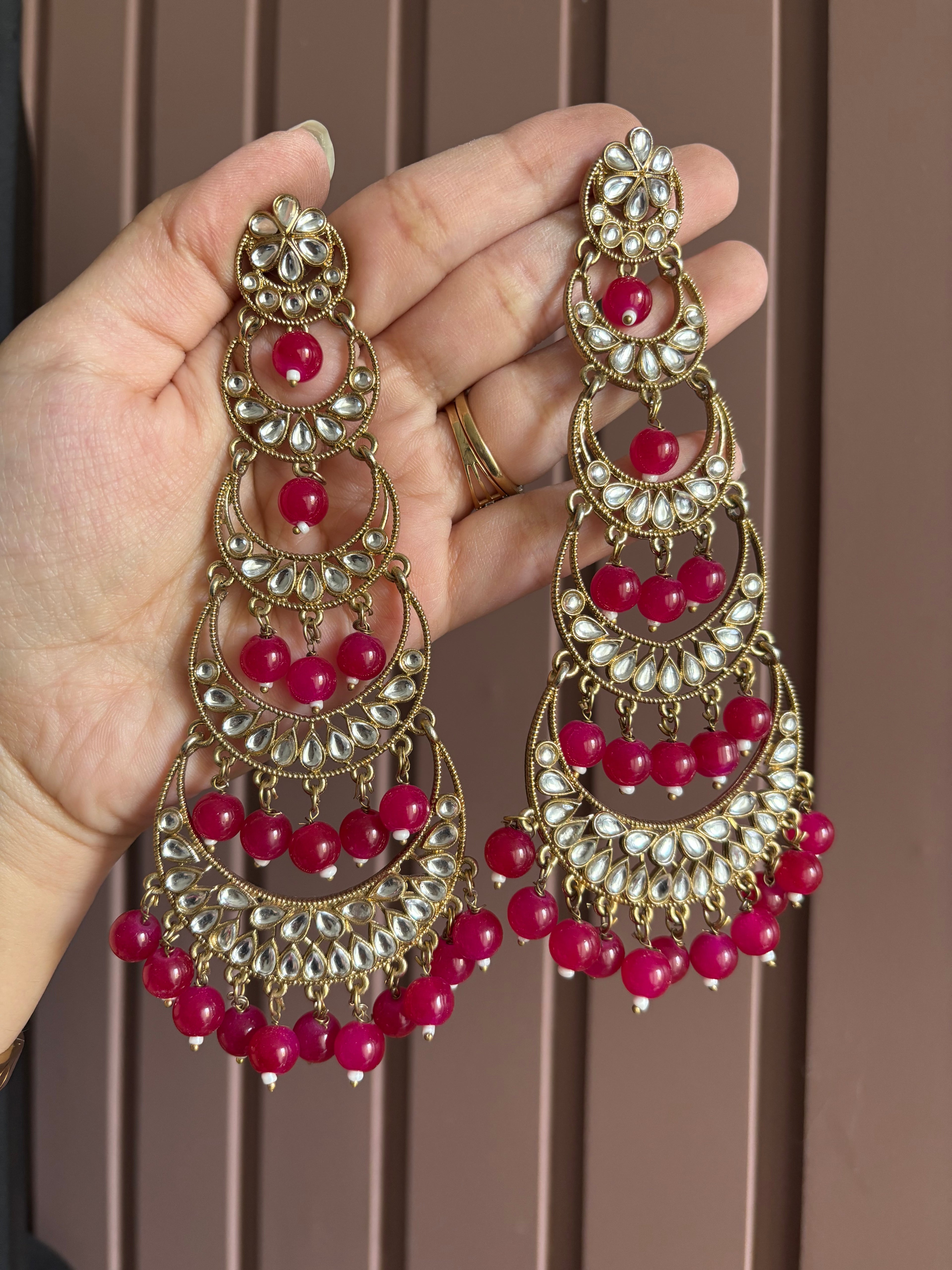 High Quality Designer Long Mazanta Earrings