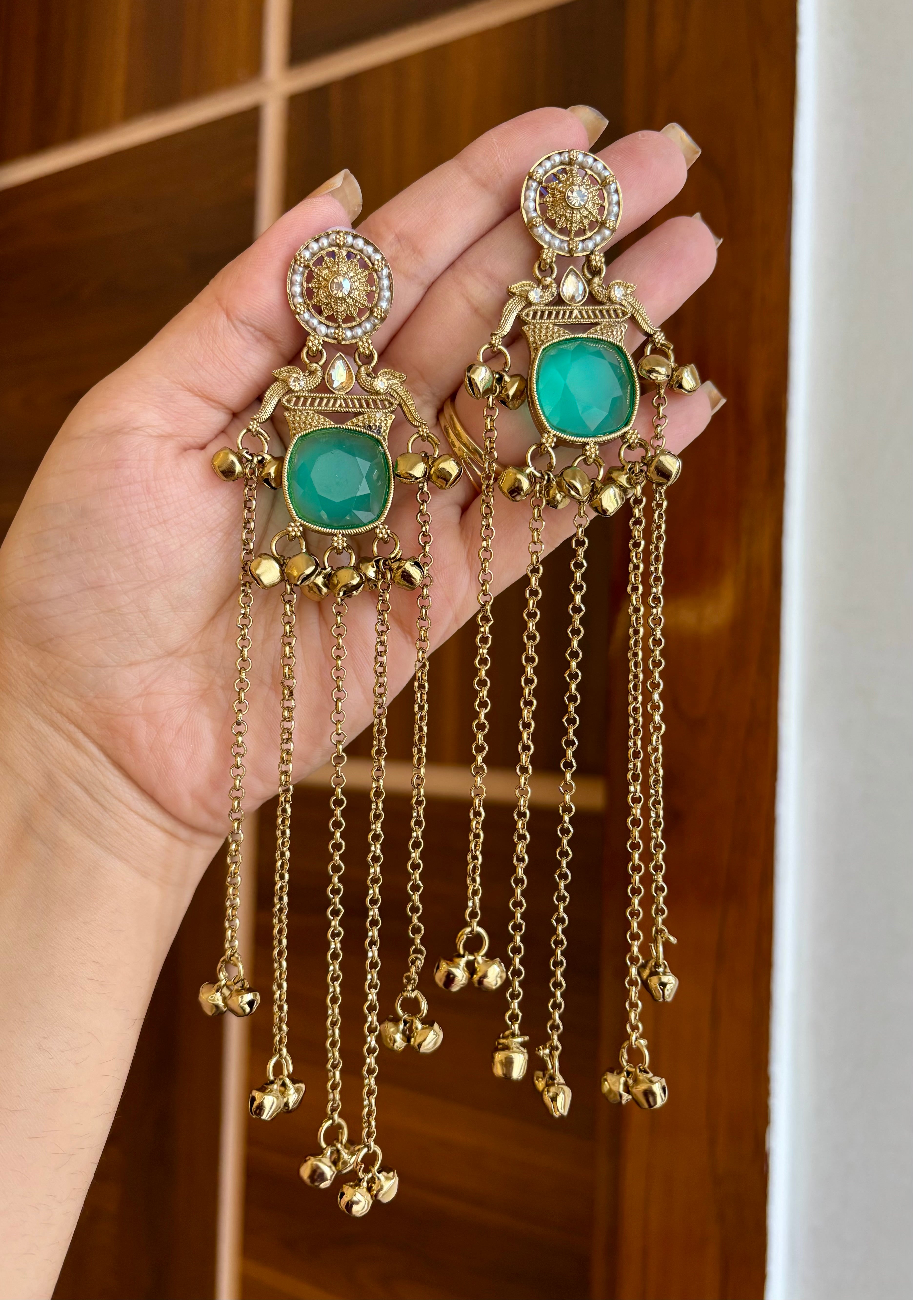 High Quality Designer Turquoise Layer Earrings