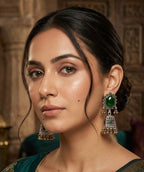 Silver & Golden Oxidised Jhumkas