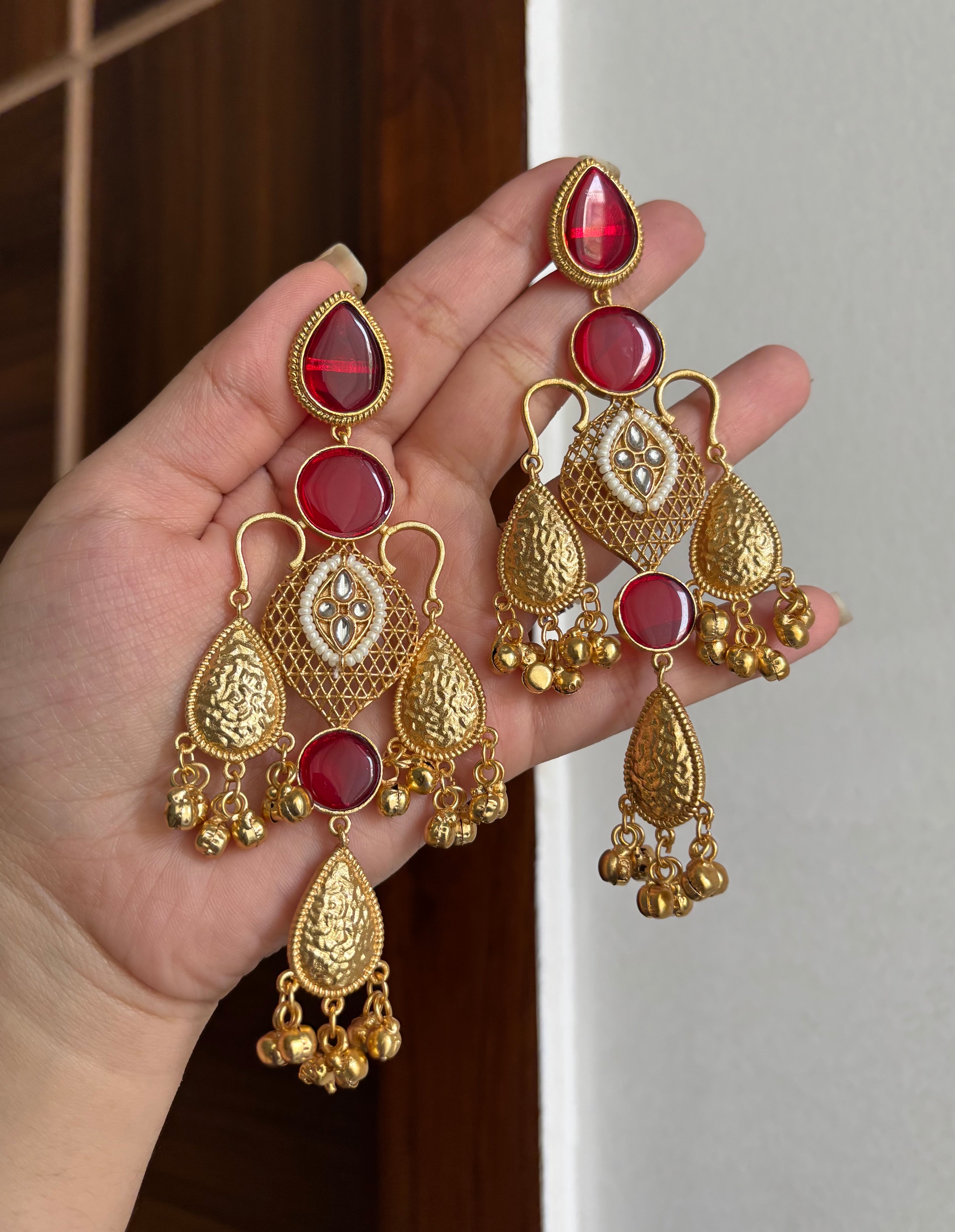 Maroon Dashmeet Designer Earrings