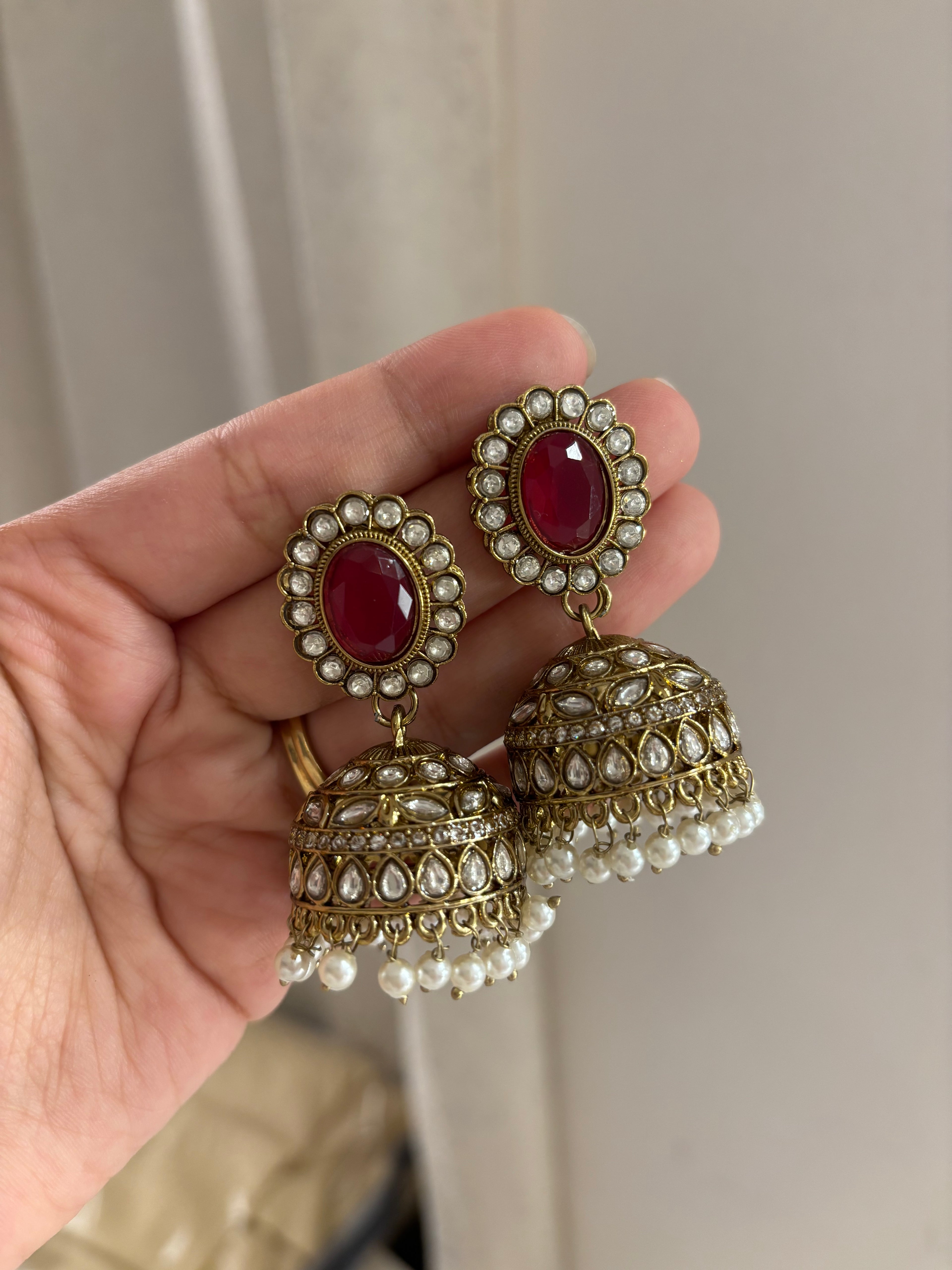 Premium Choker Choker Set With Mang Tikka & Jhumkas Moissanite Work (Multi)
