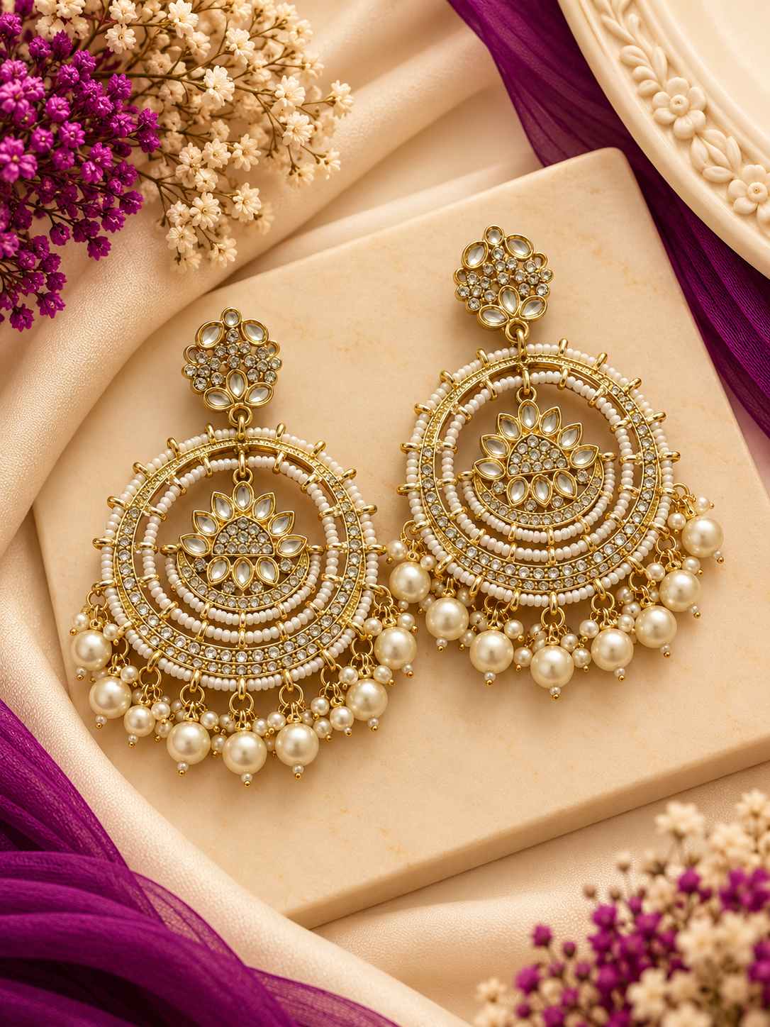 Sundari Chandbali Earrings