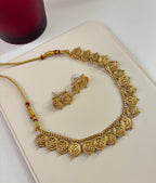 Gold Look Ginny Necklace With Stud Design-3