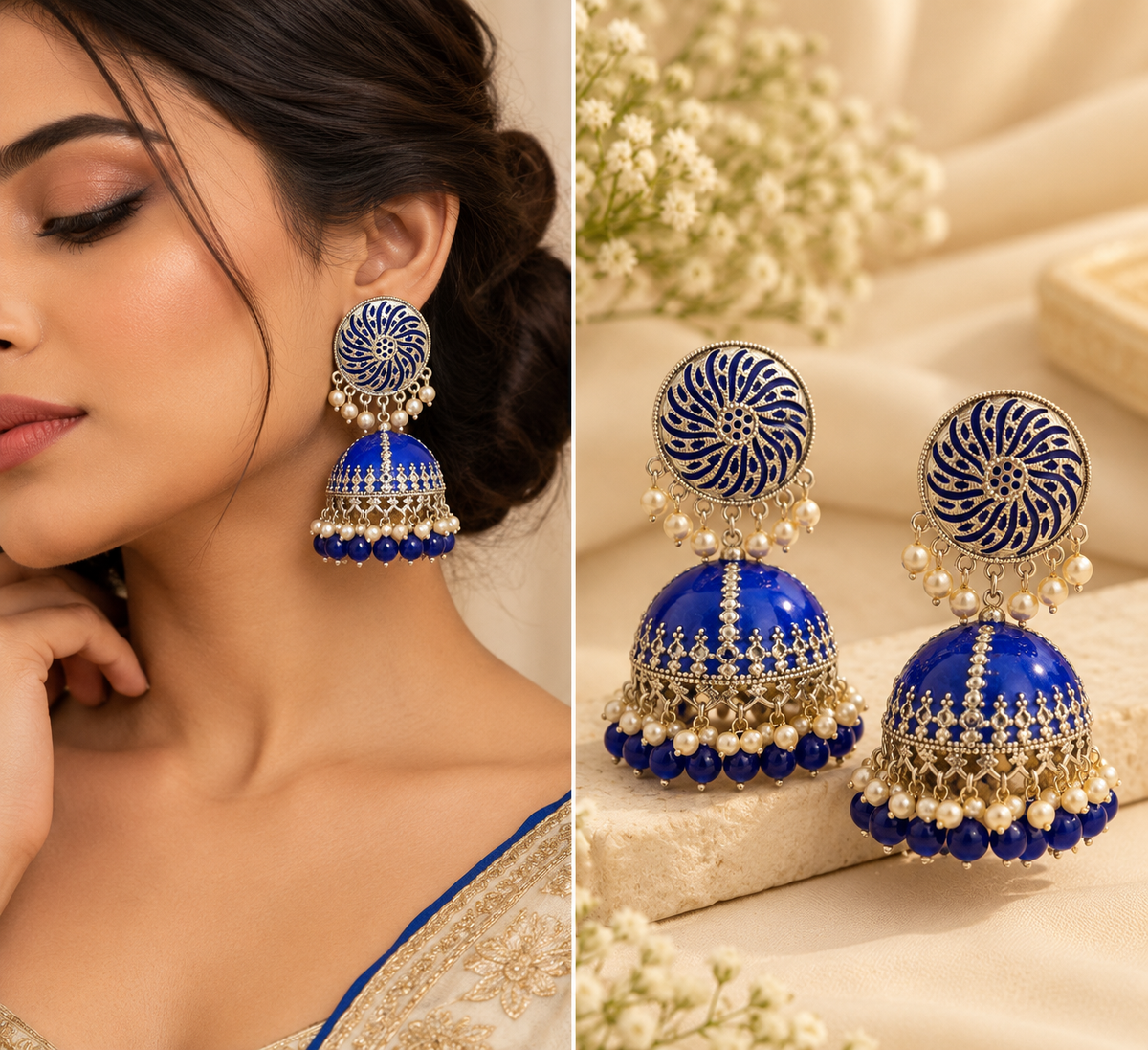 Blue Jhumkas