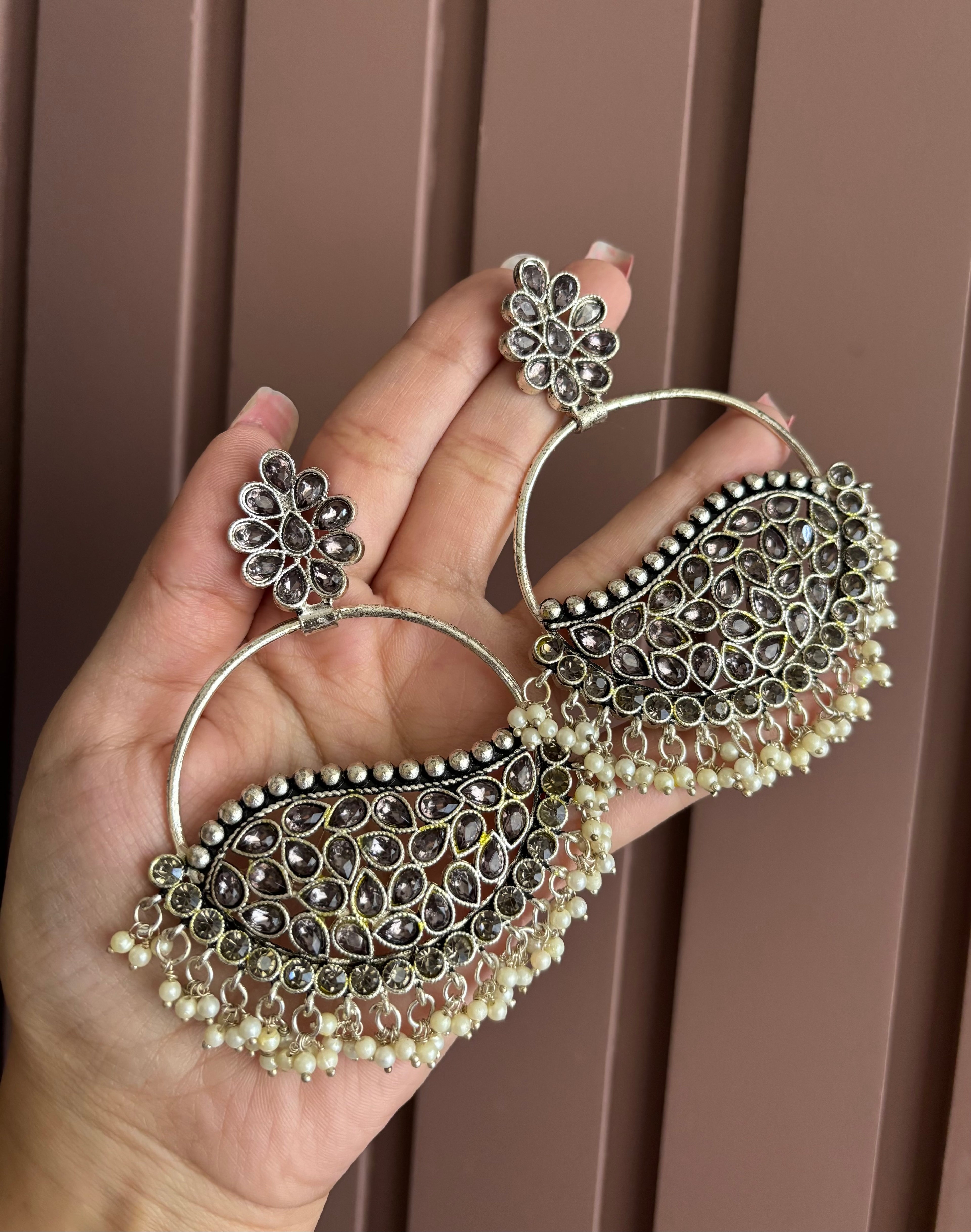 Black Chandbali Earrings
