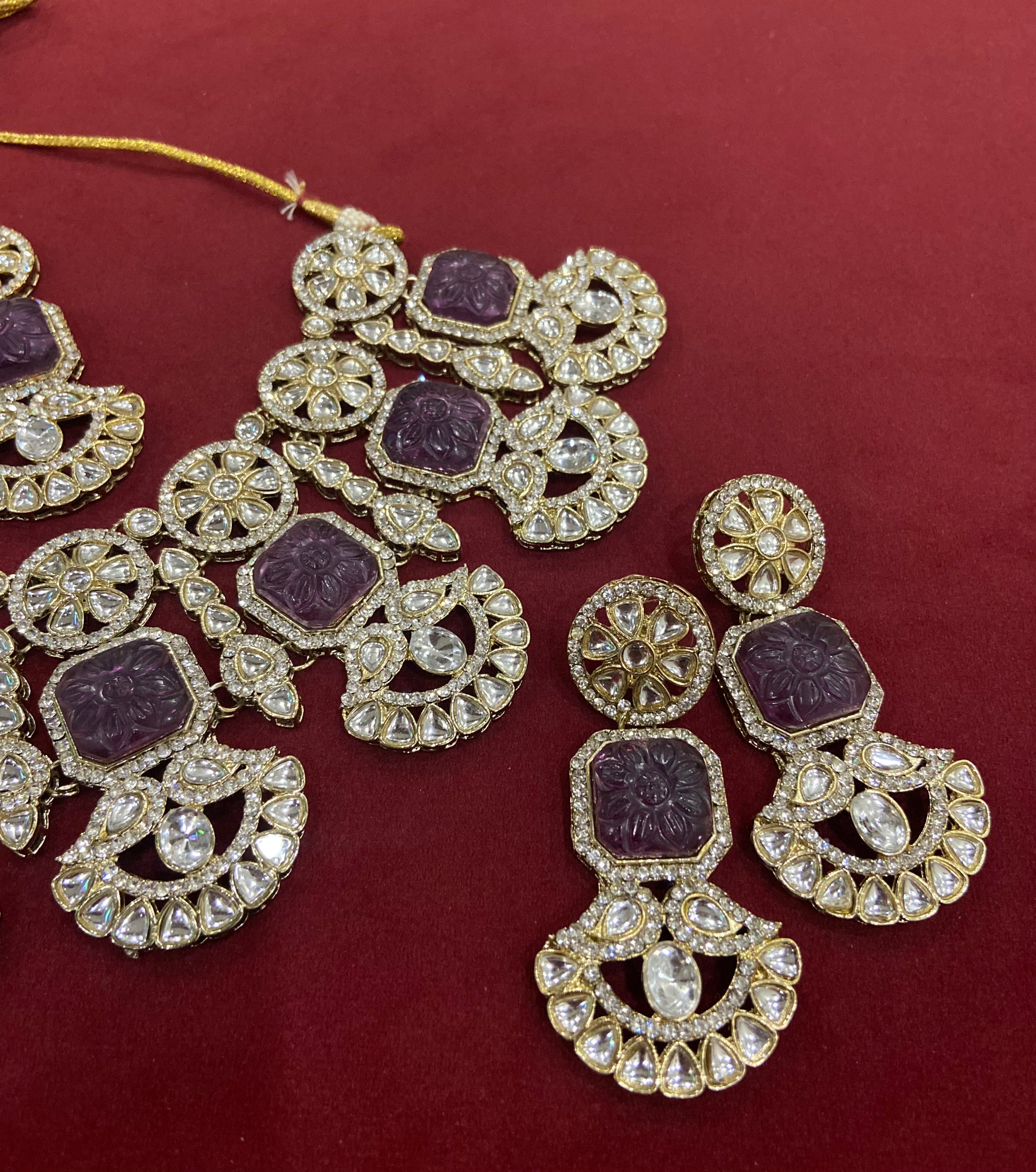 High Quality Heavy Look Choker Set With Mang Tikka & Earrings