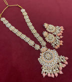 Peach Long Hair with Earrings