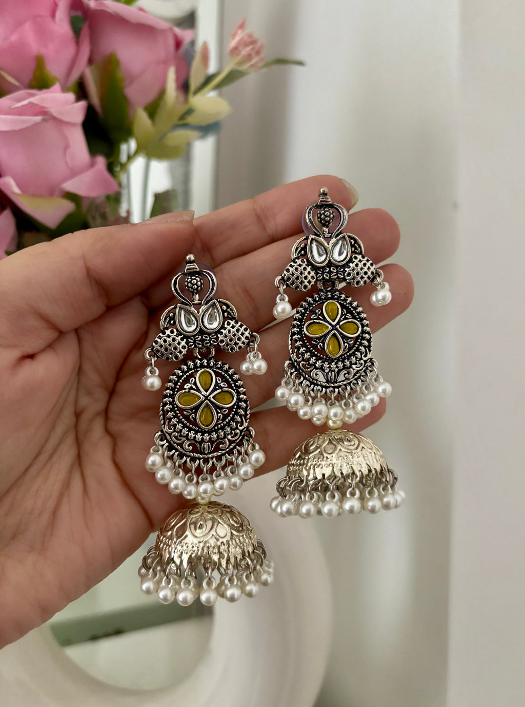 Double Tone Kashmiri Jhumkas