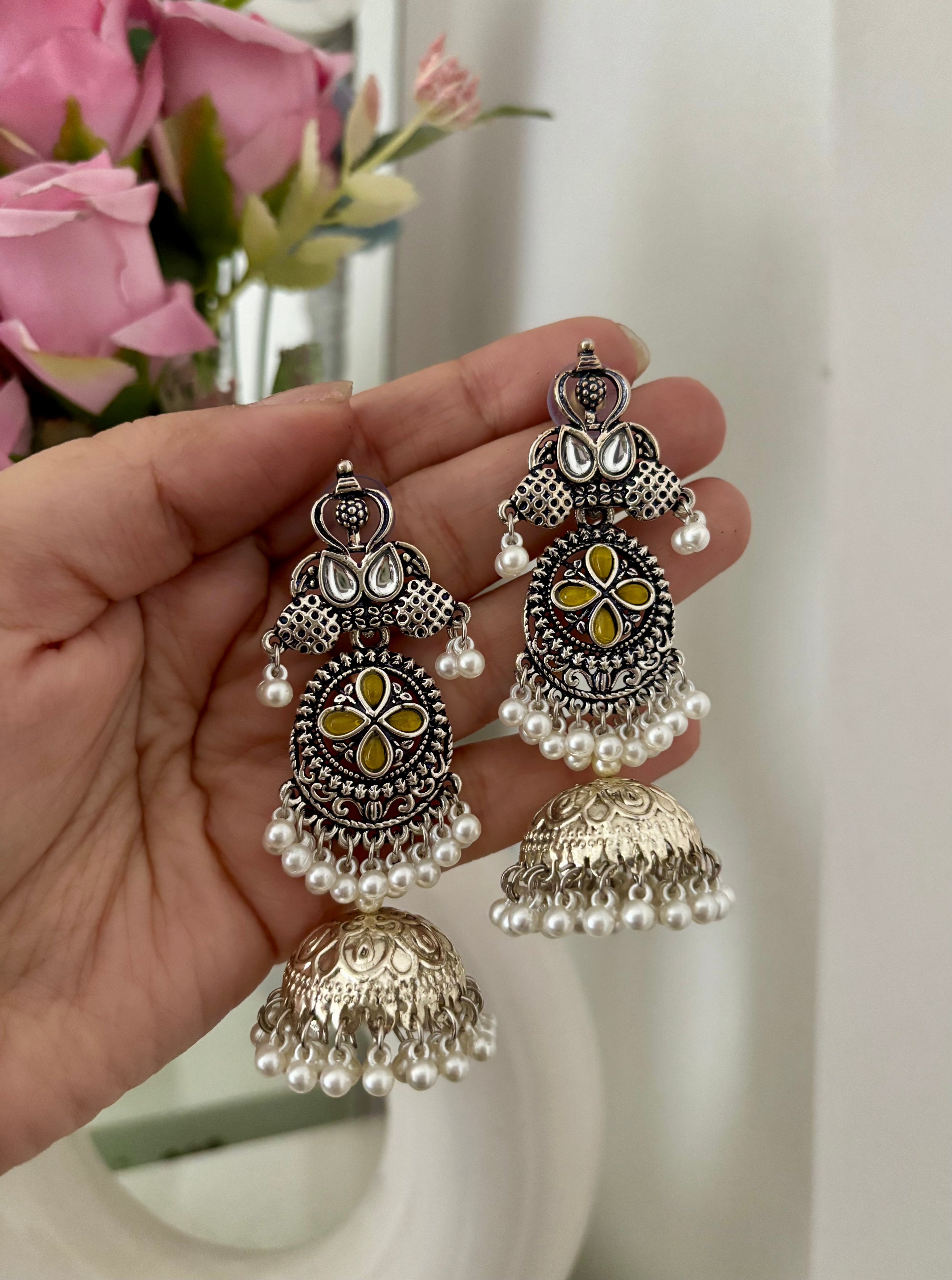 Double Tone Kashmiri Jhumkas