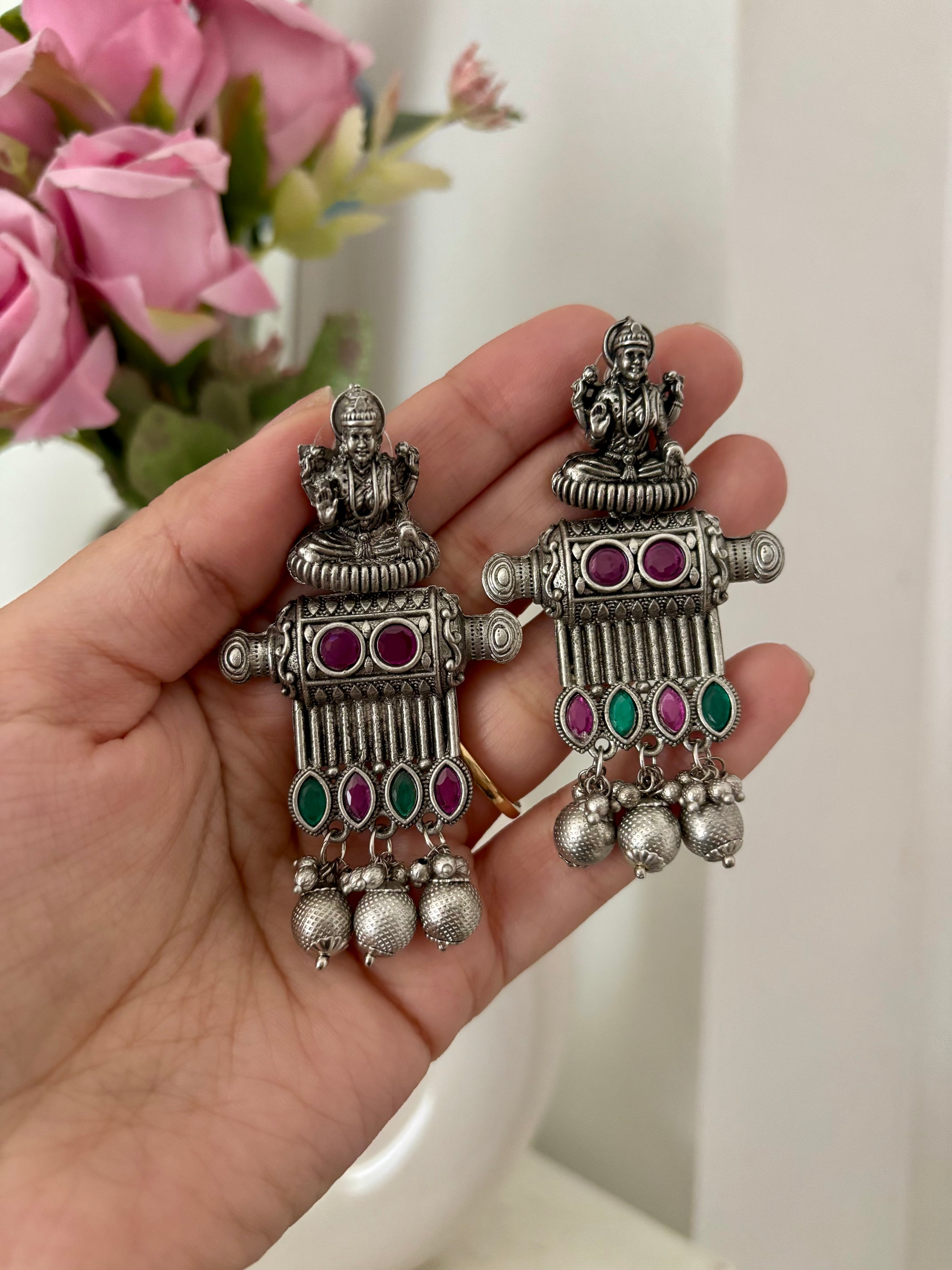 Laxmi German Silver Earrings