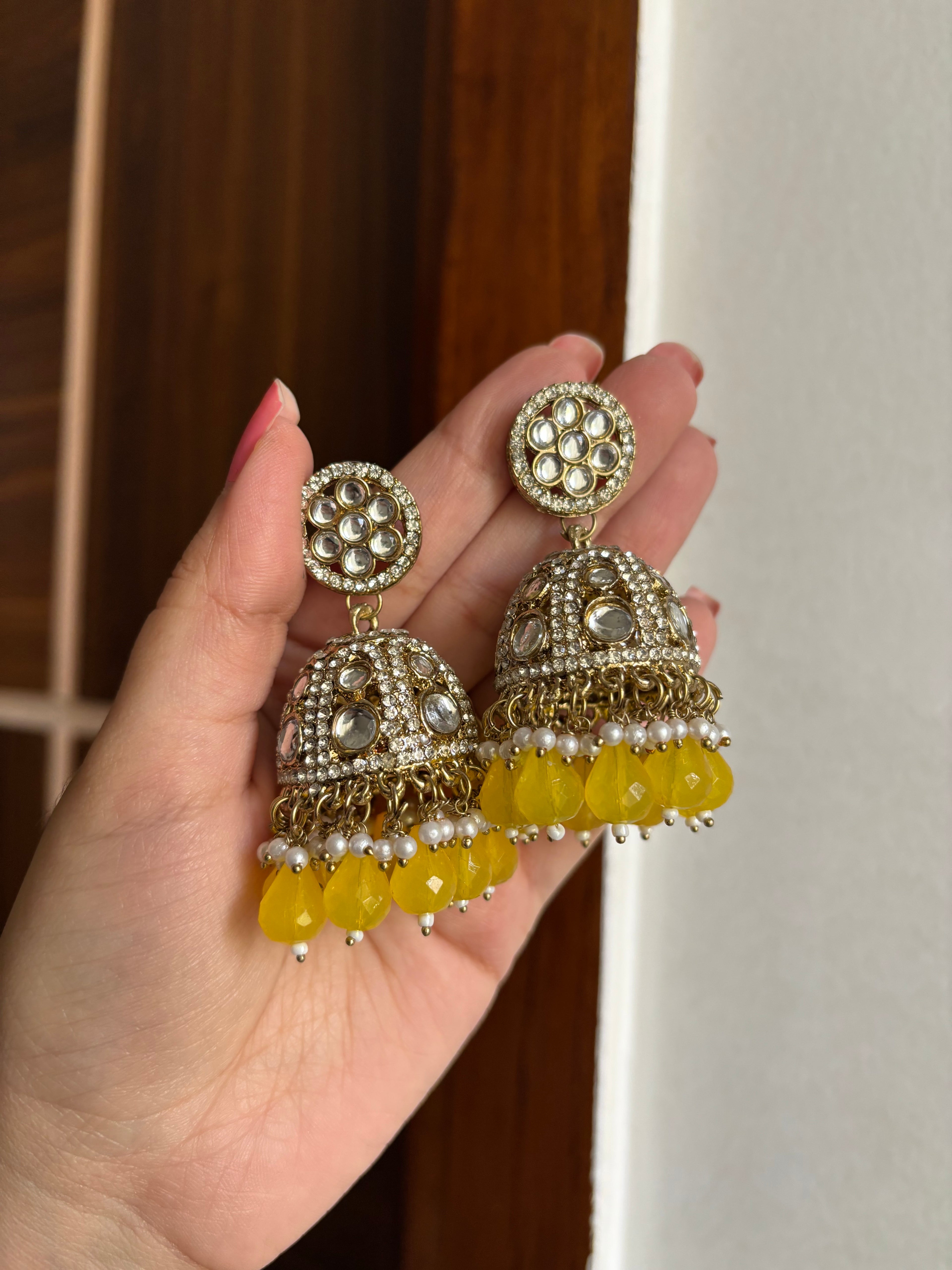 Full Stones Work Jhumkas