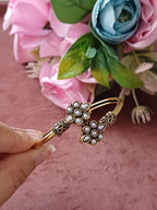 Flower Almond Oxidised Openable Bracelet