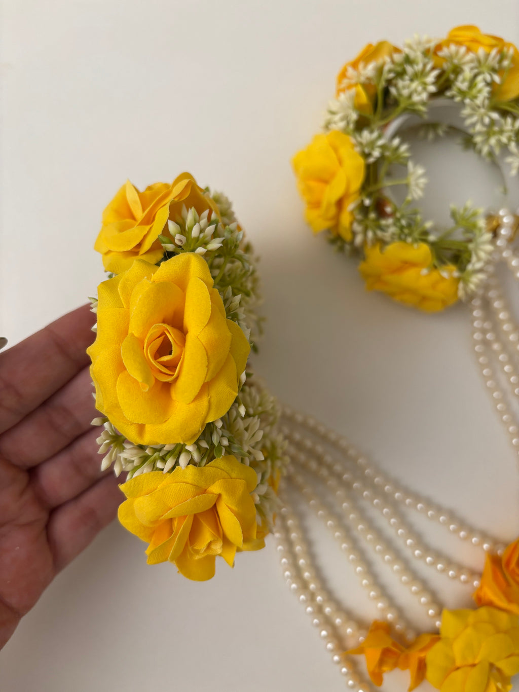 Floral Kaleera (Yellow) Adjustable Size