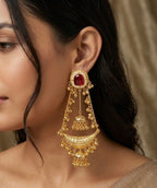 Yashu Ghungroo Chandbali ( Maroon )