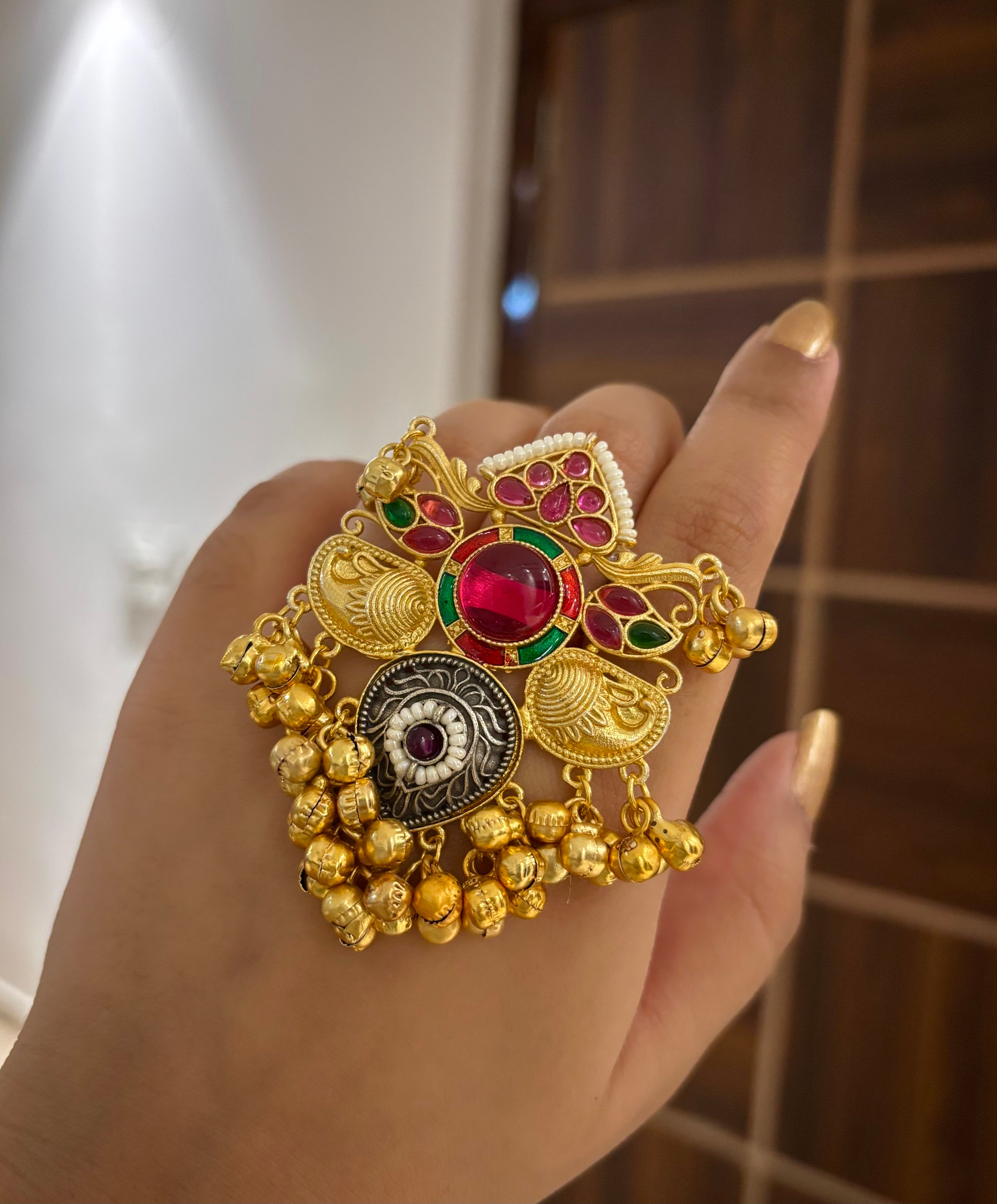 Mayuri Adjustable Brass Ghungroo Ring