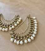 Designer Kundan & Pearl Touch Earrings Side Layers