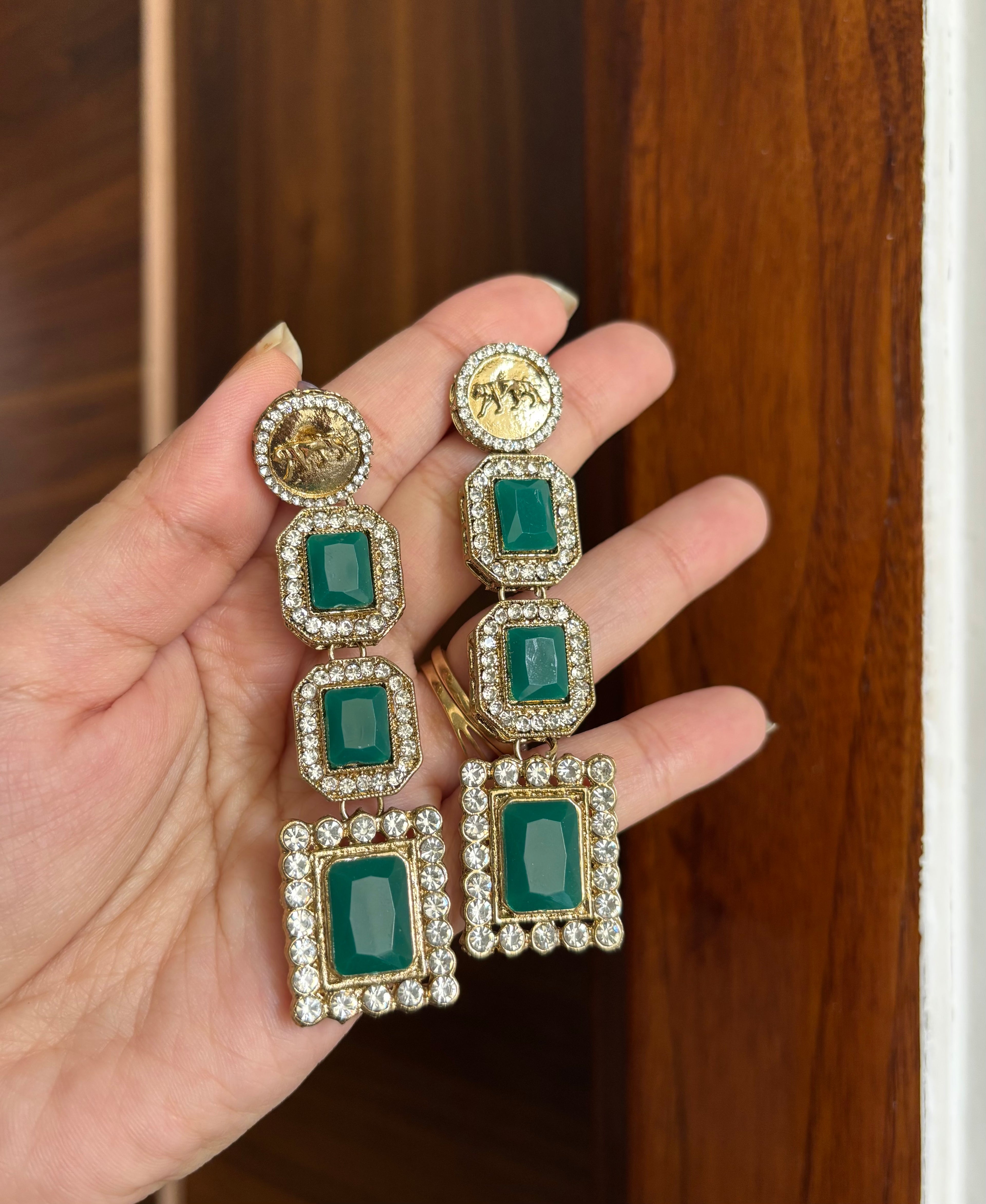 Green Drop Earrings