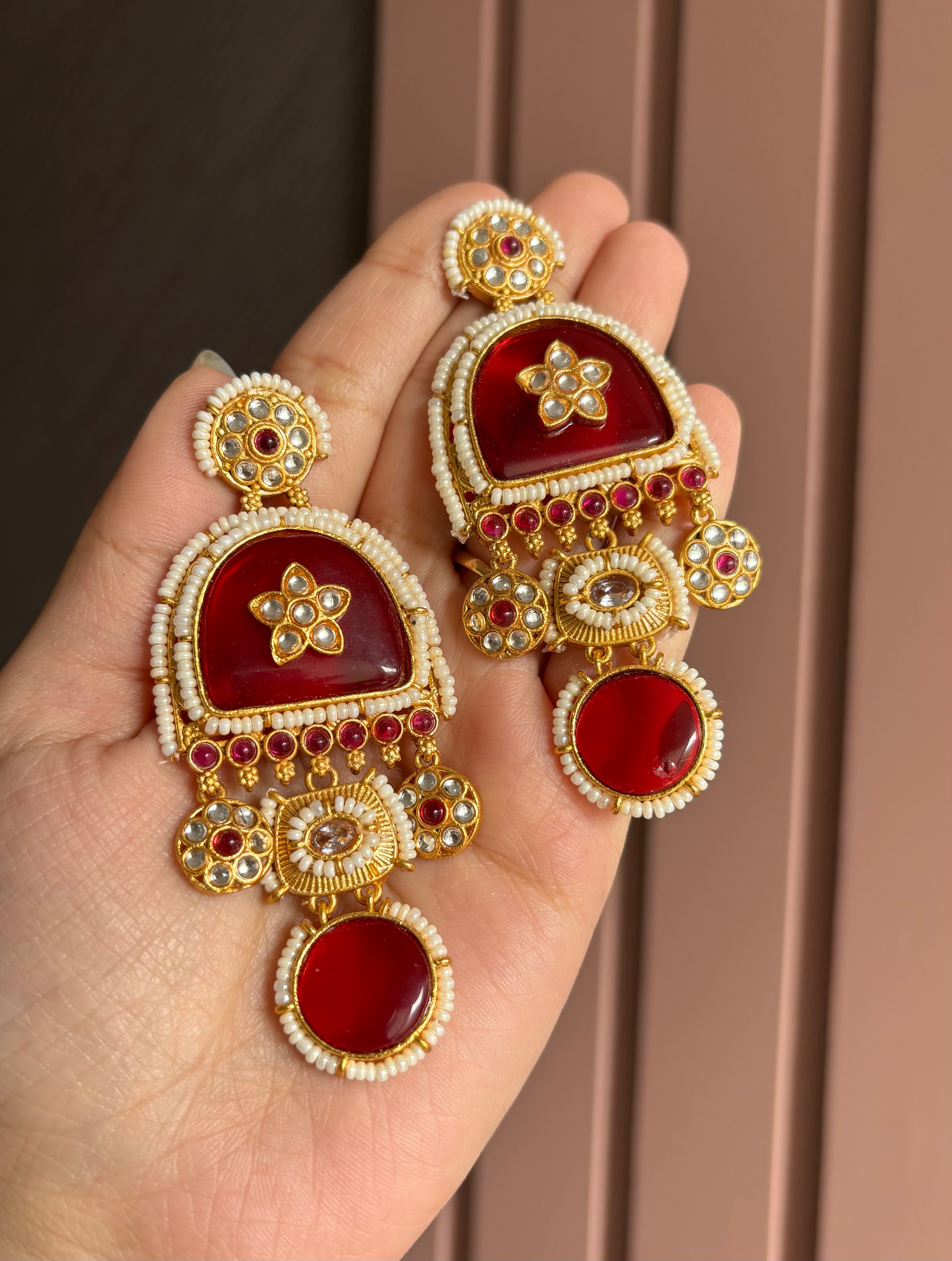 Tripati Designer Maroon Earrings