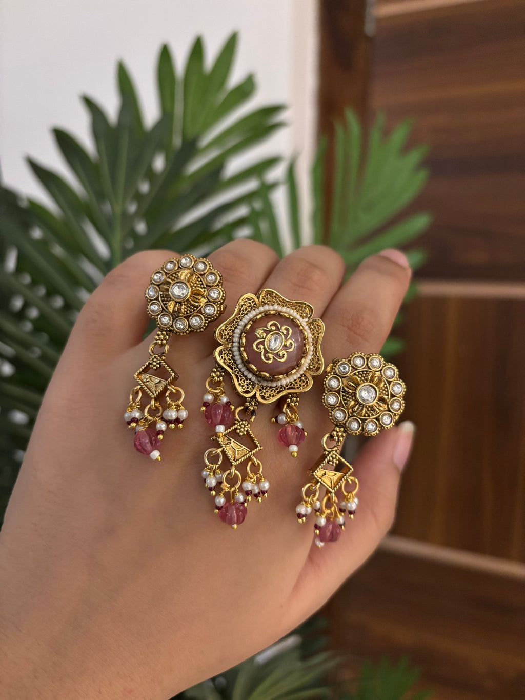 Showstopper Designer Adjustable Ring ( Baby Pink )