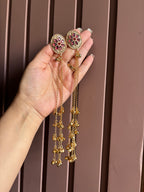 Wine Kashmiri Long Earrings