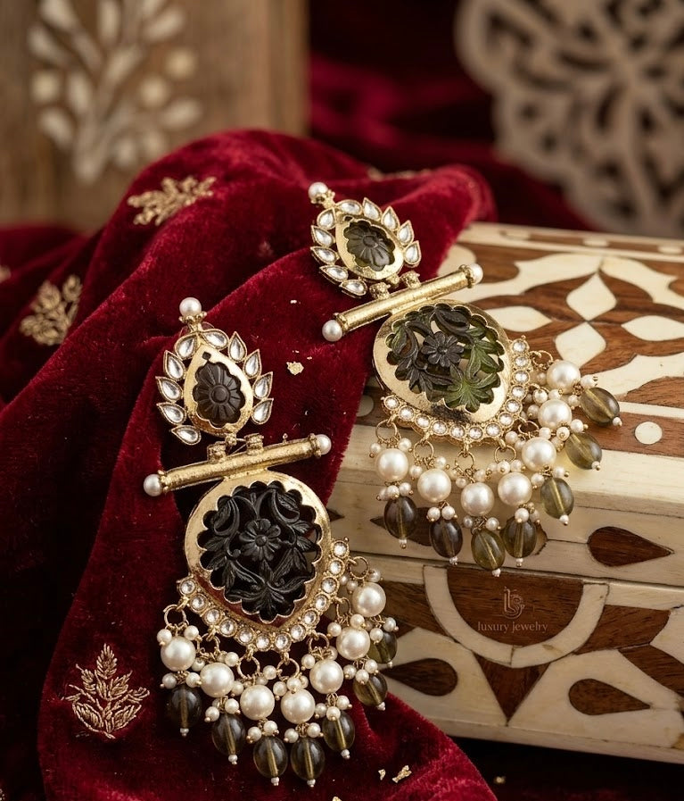 Andaz Olive Green Earrings
