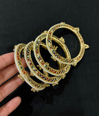 High Quality Designer Pearl & Ghungroo Touch Bangles ( Set Of 4 )