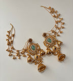 Rashmika Kashmiri Jhumkas With Detachable Earchain (Pastel Shade)
