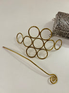 Round Rings Oxidised Hair Bun With Stick