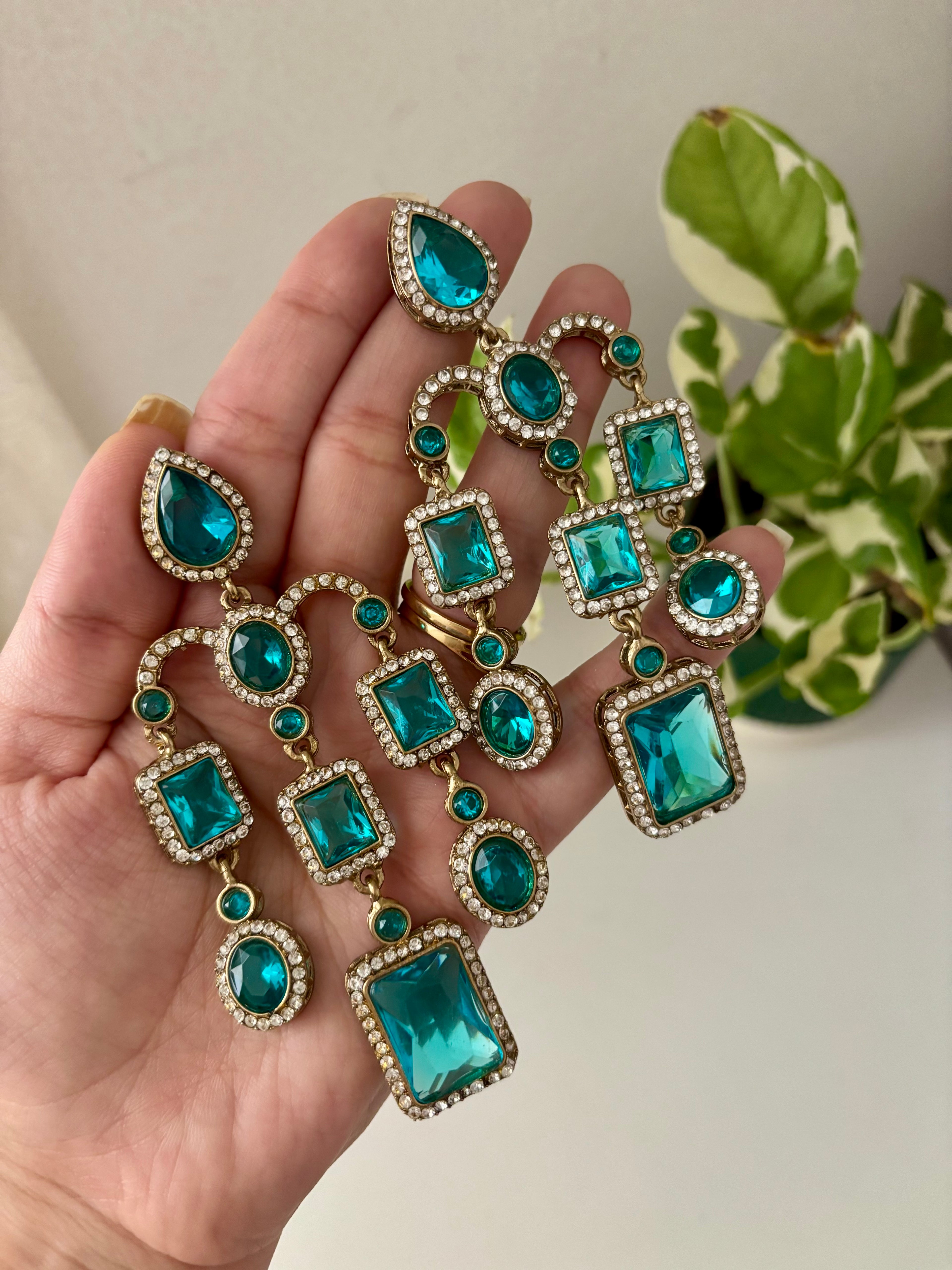Designer Statement Turquoise Earrings