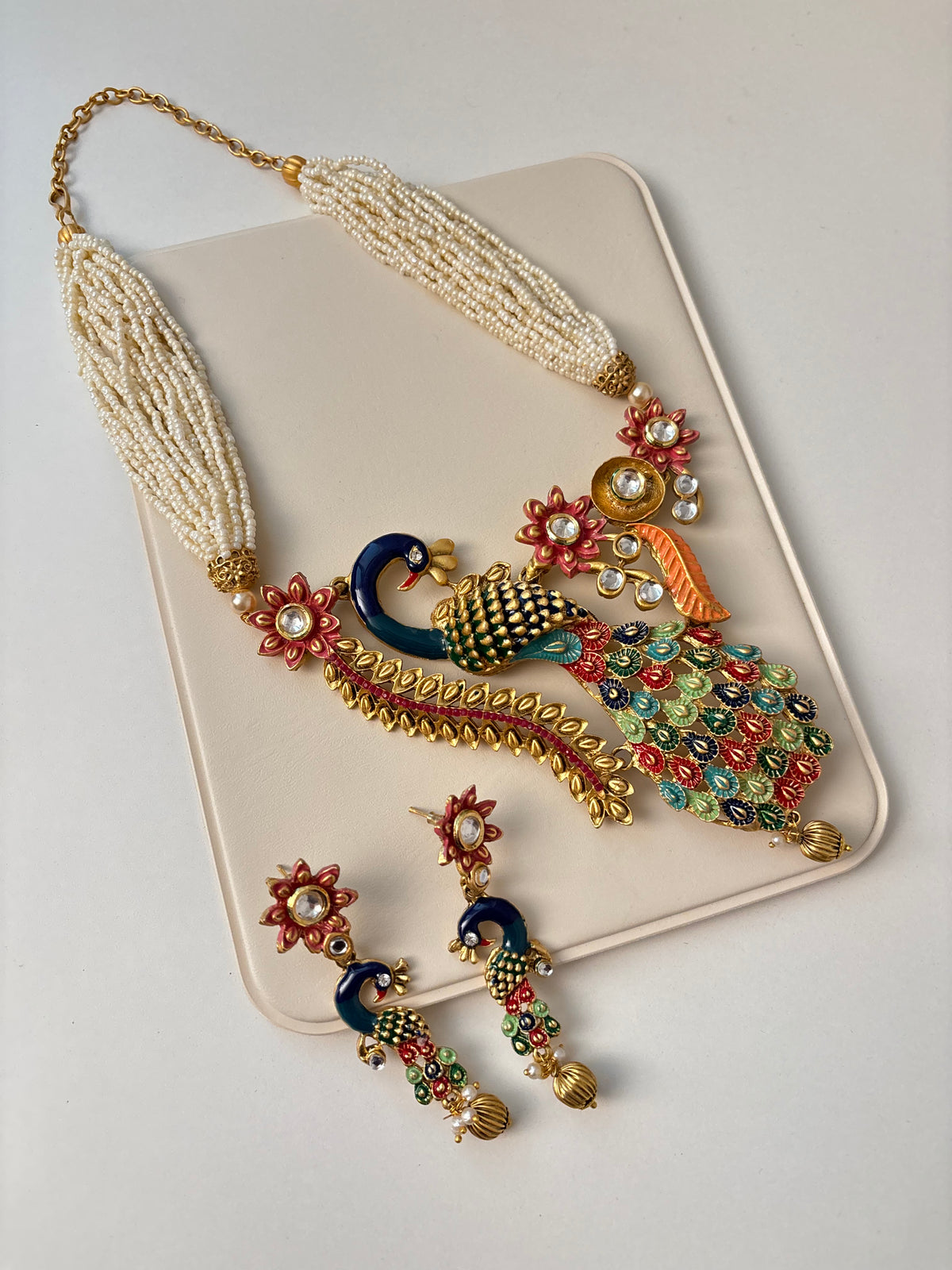 Hetal Peacock Necklace With Earrings