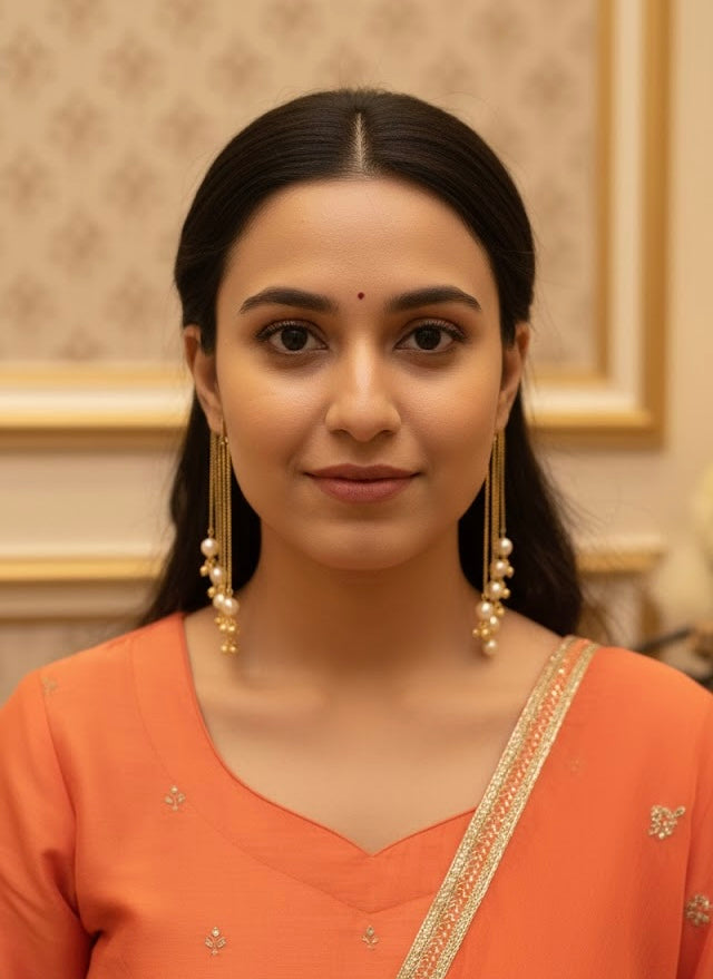 Earcuff In Pearl & Ghungroo Touch