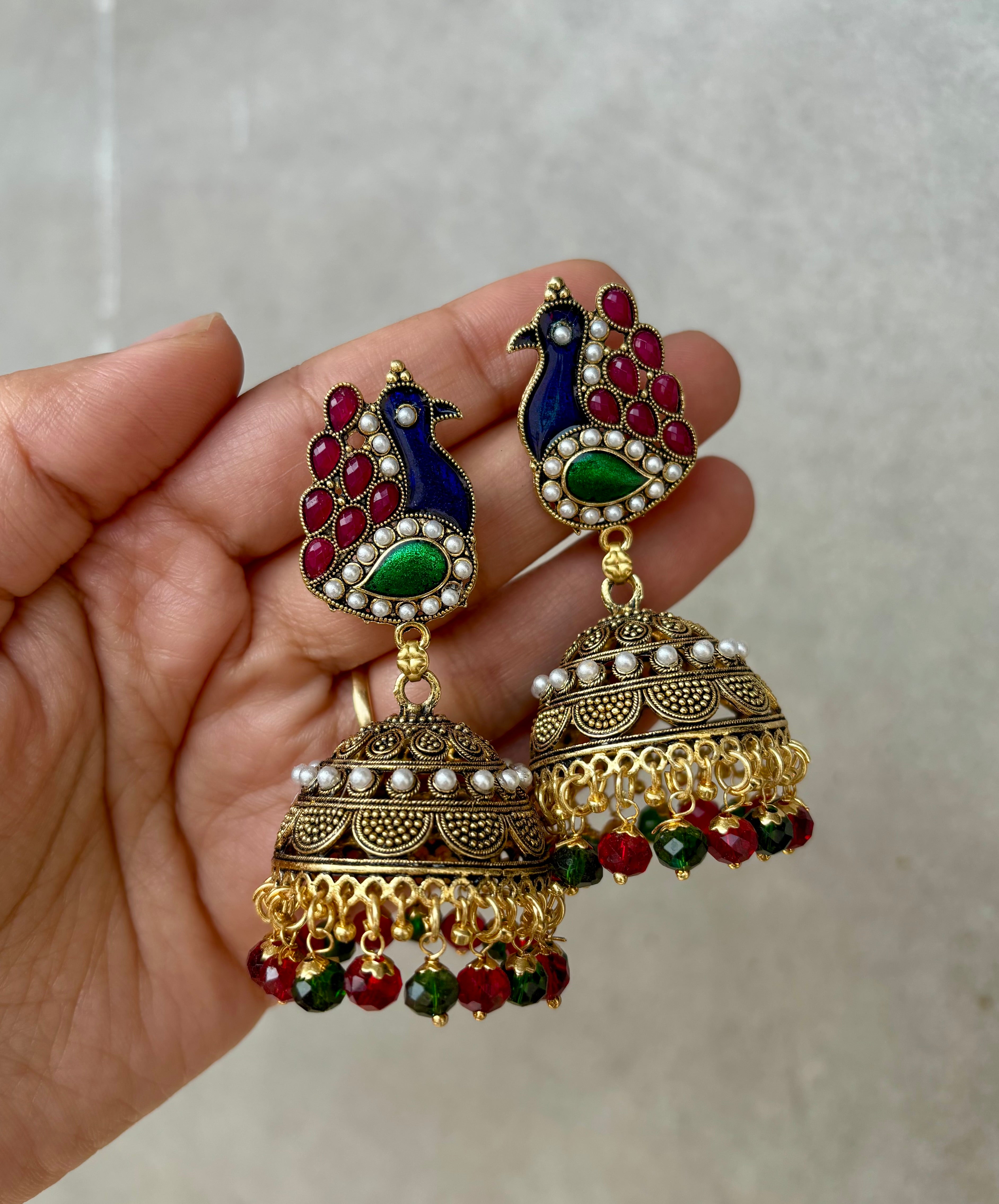 Peacock Jhumkas