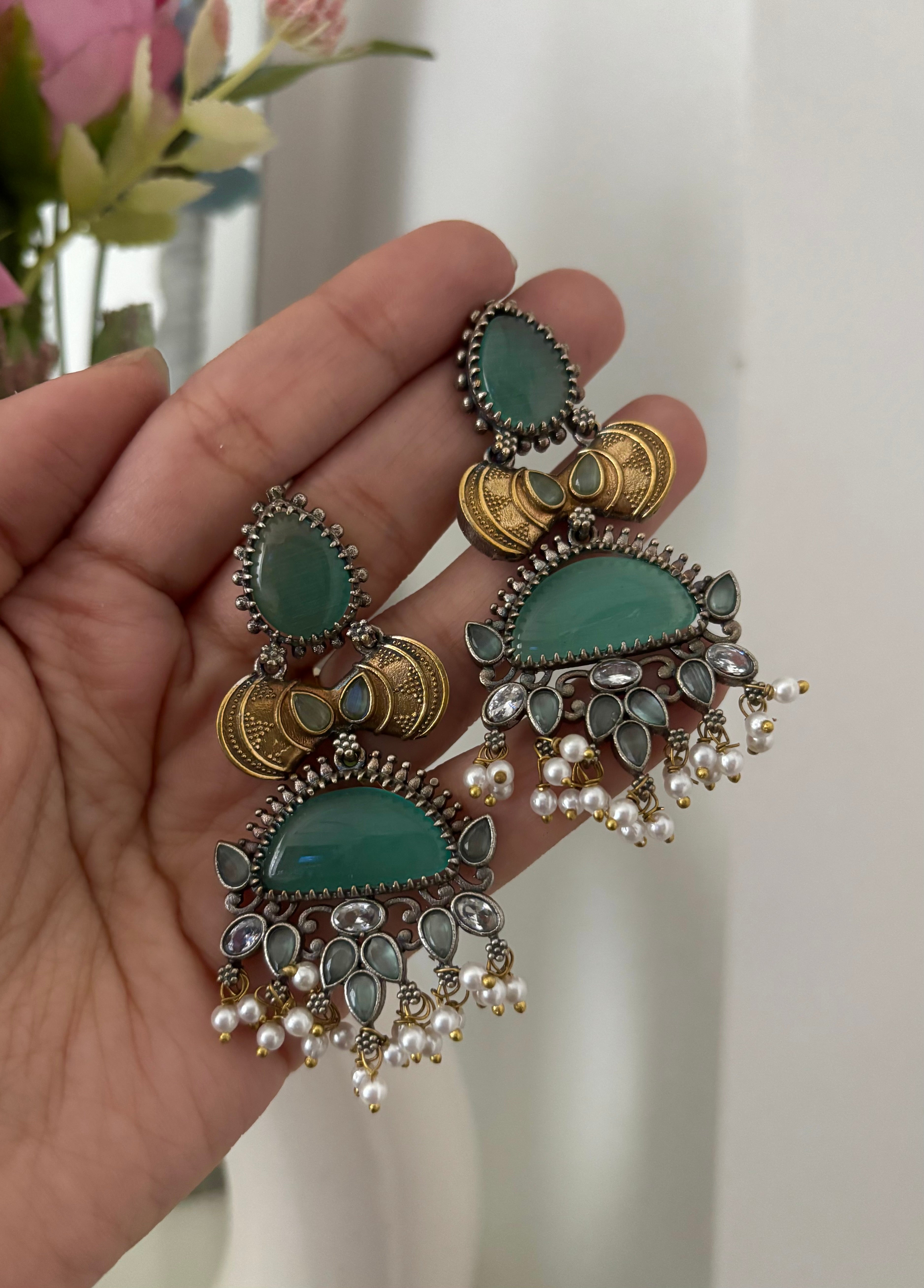 Kamana German Silver Earrings