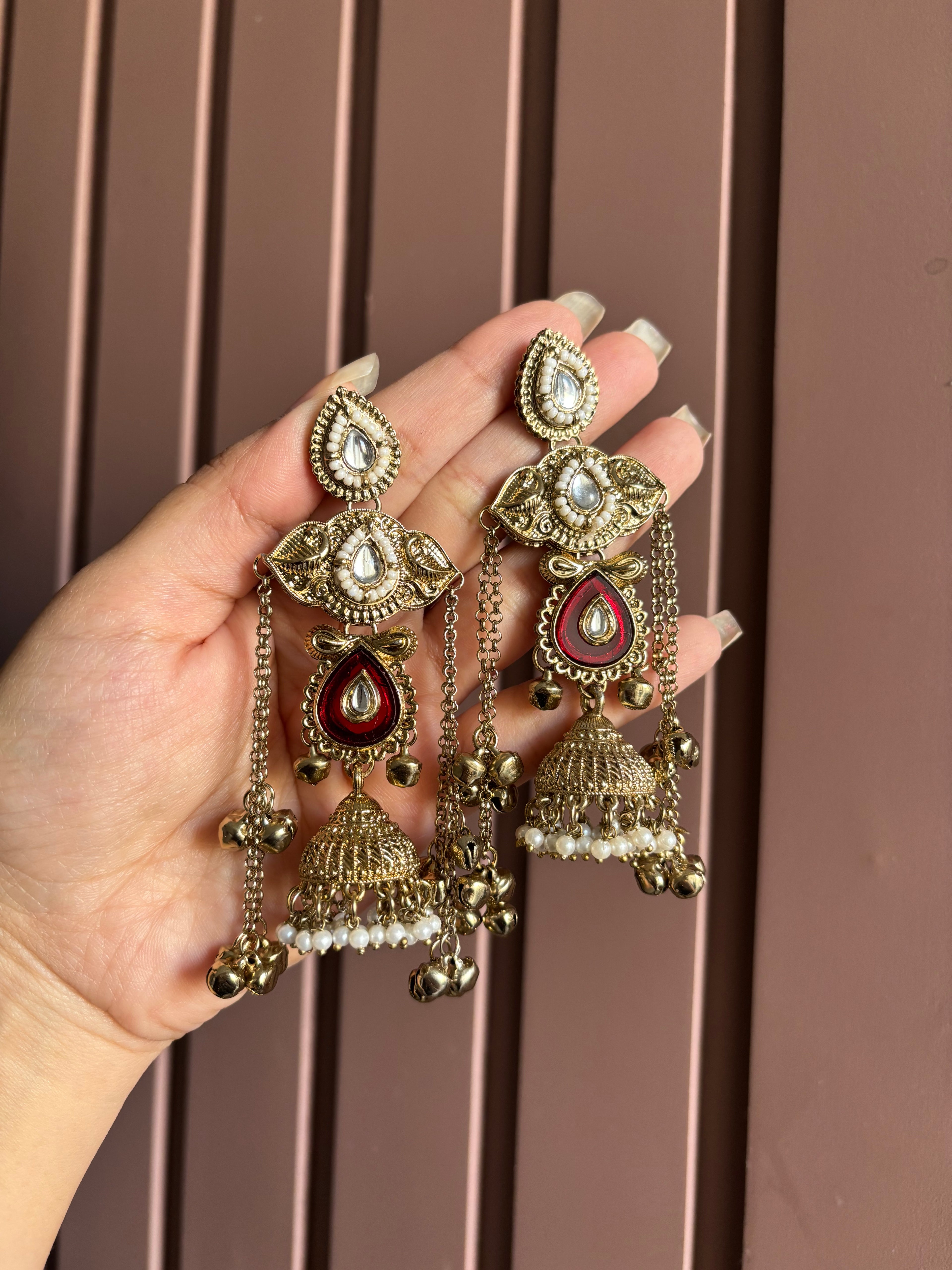 Aliya Designer Kashmiri Earrings ( Maroon )