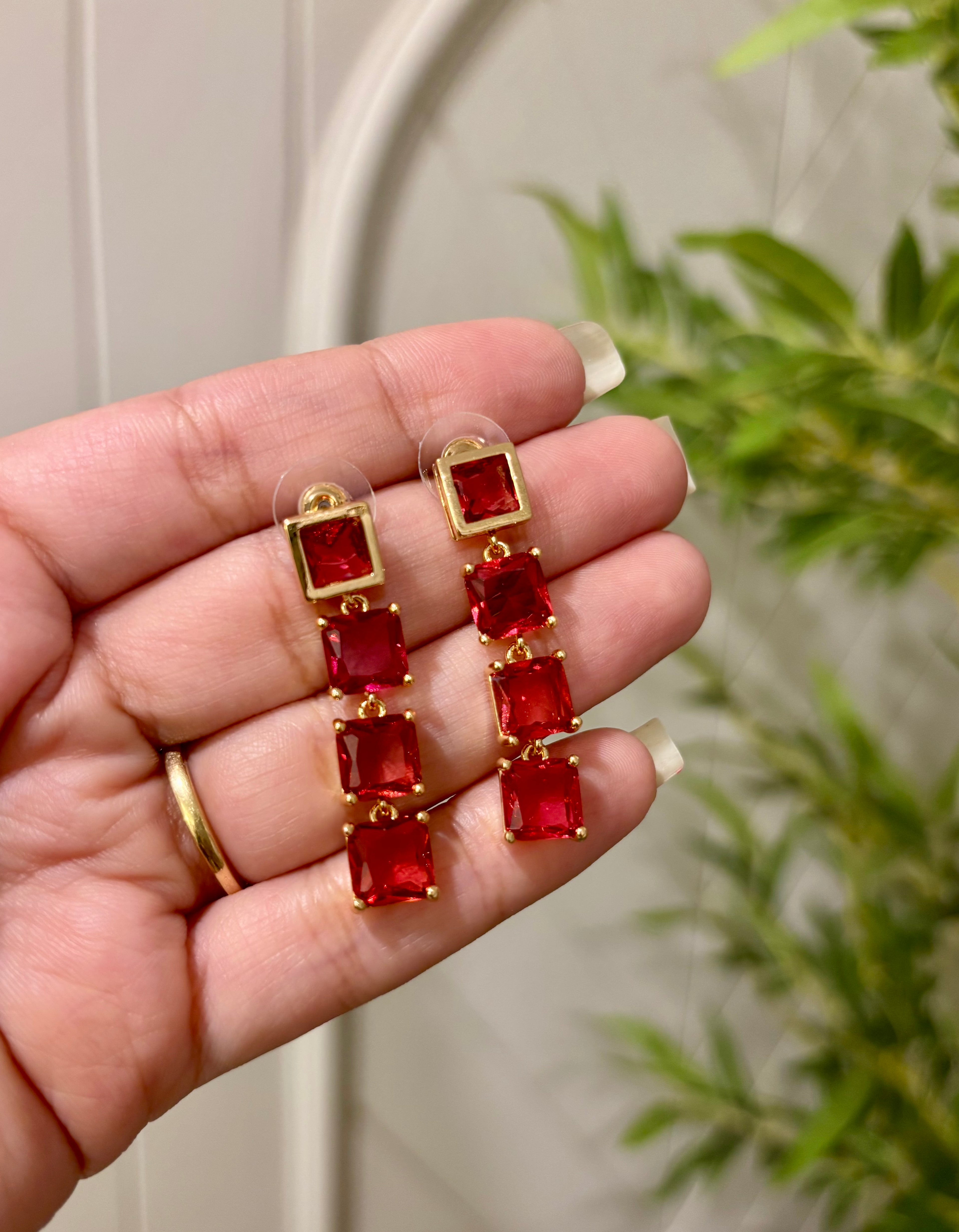 Wine Crystal Earrings