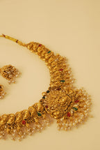 Ashika Temple Jewellery Necklace With Jhumkas