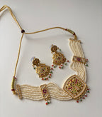 Jadau Choker Set With Earrings (Multi)