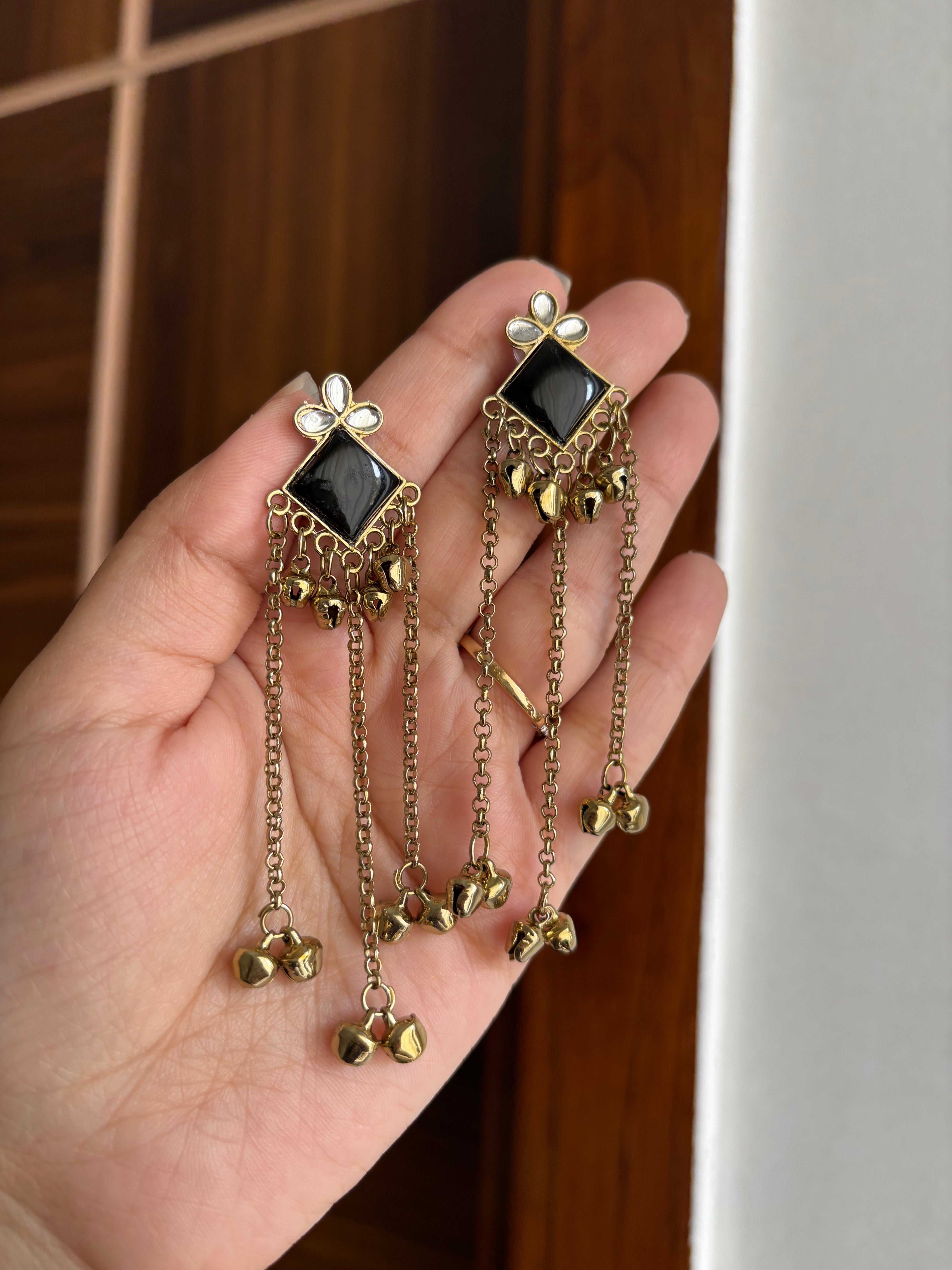 Black Kashmiri Earrings