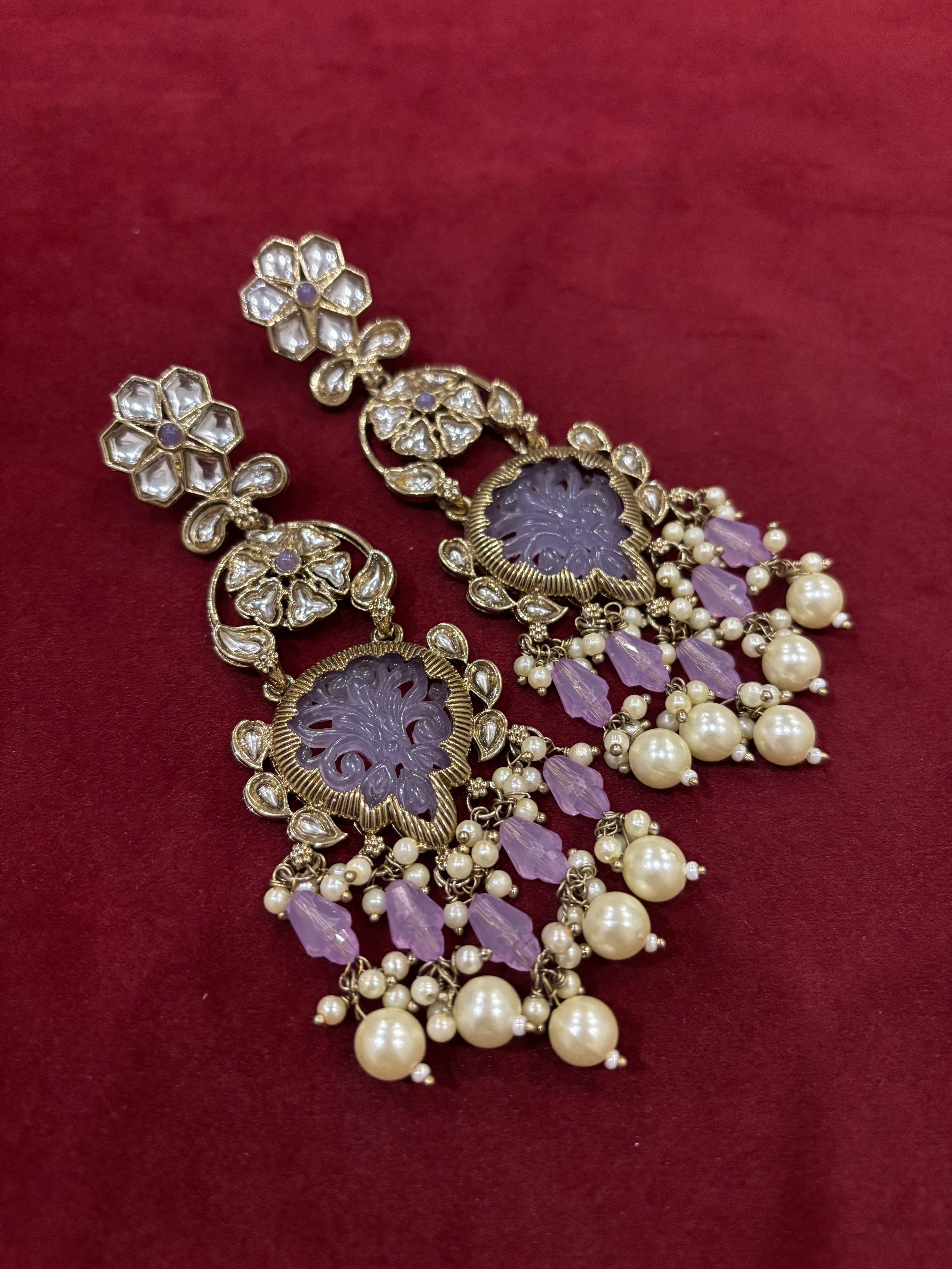 Lavender Long Earrings