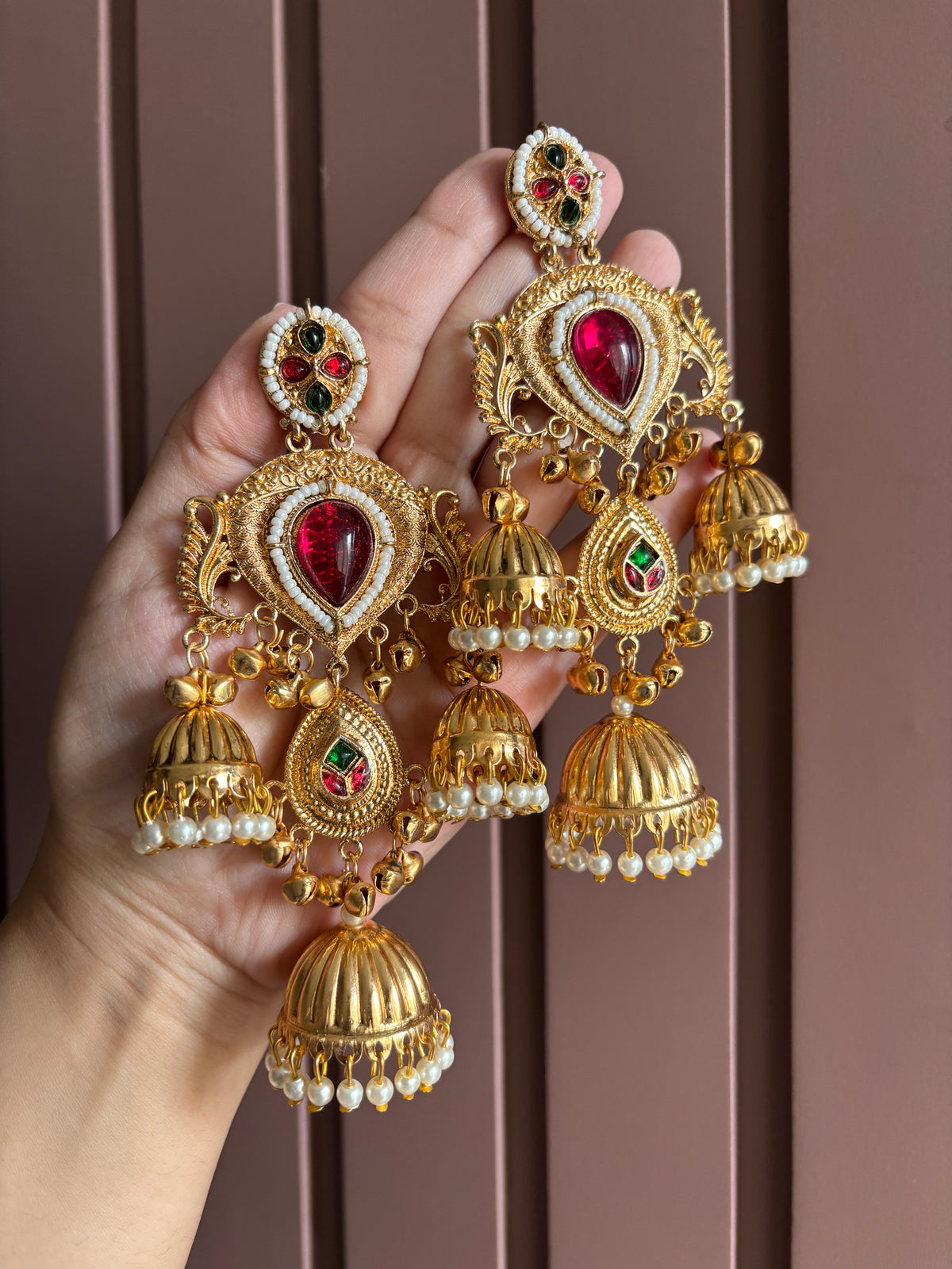 Rashmika Kashmiri Jhumkas With Detachable Earchain