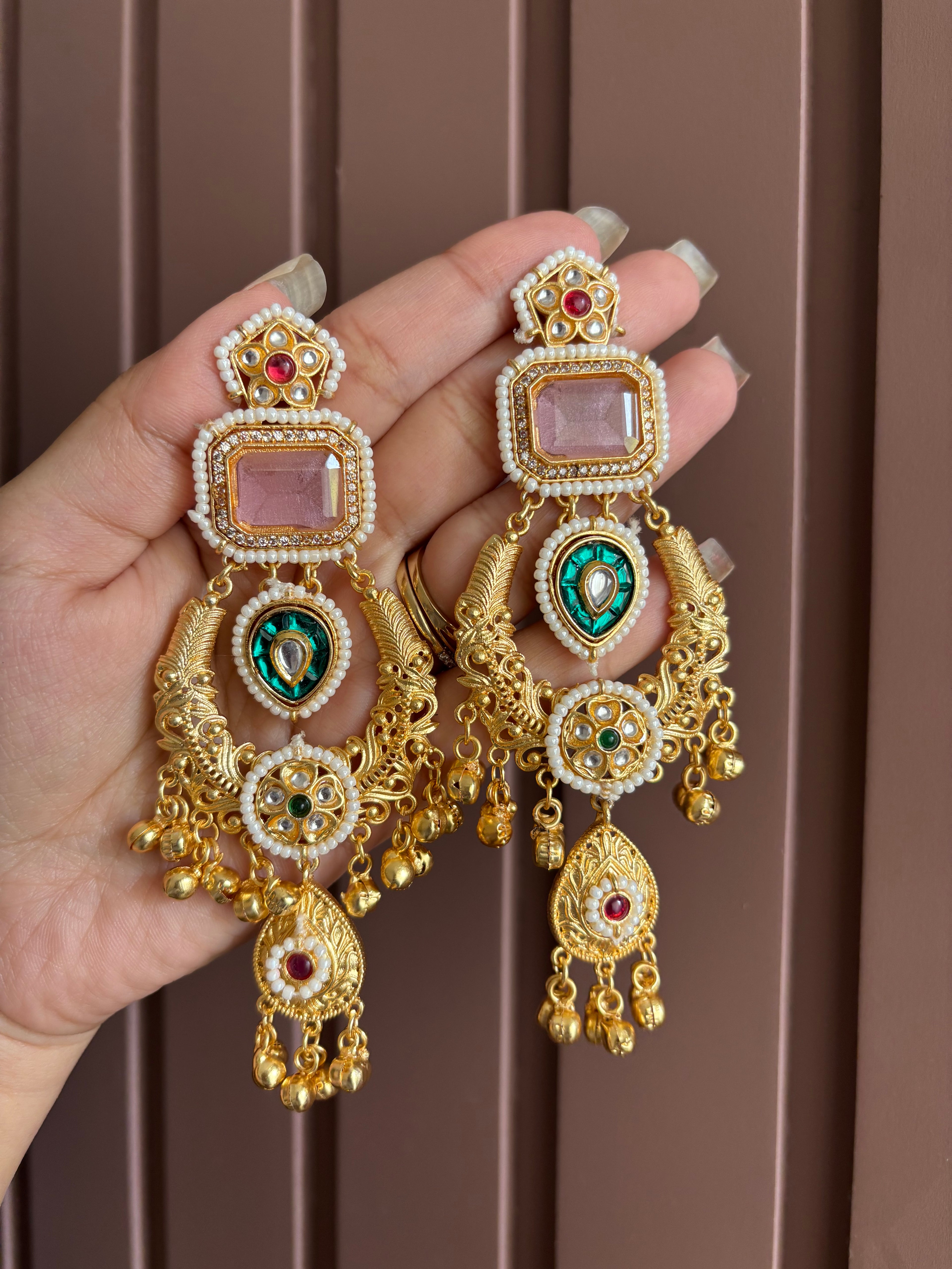 Inayat Kashmiri Earrings (Pink)