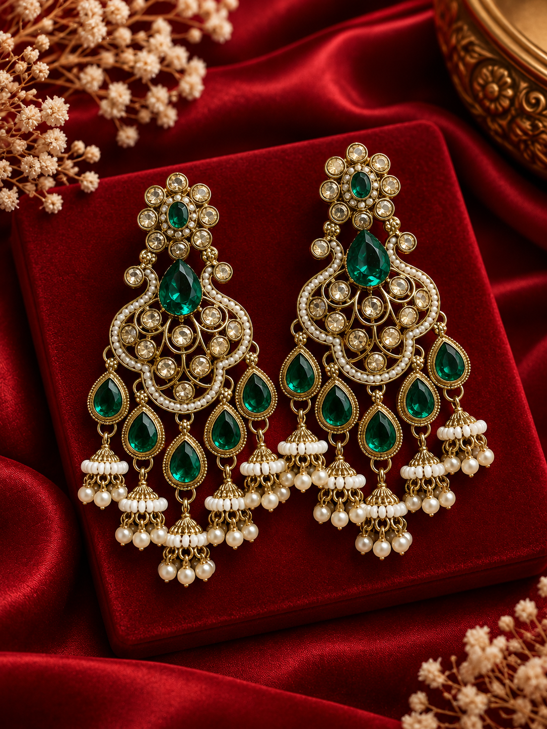 Sonia Dazzling Earrings (Green)