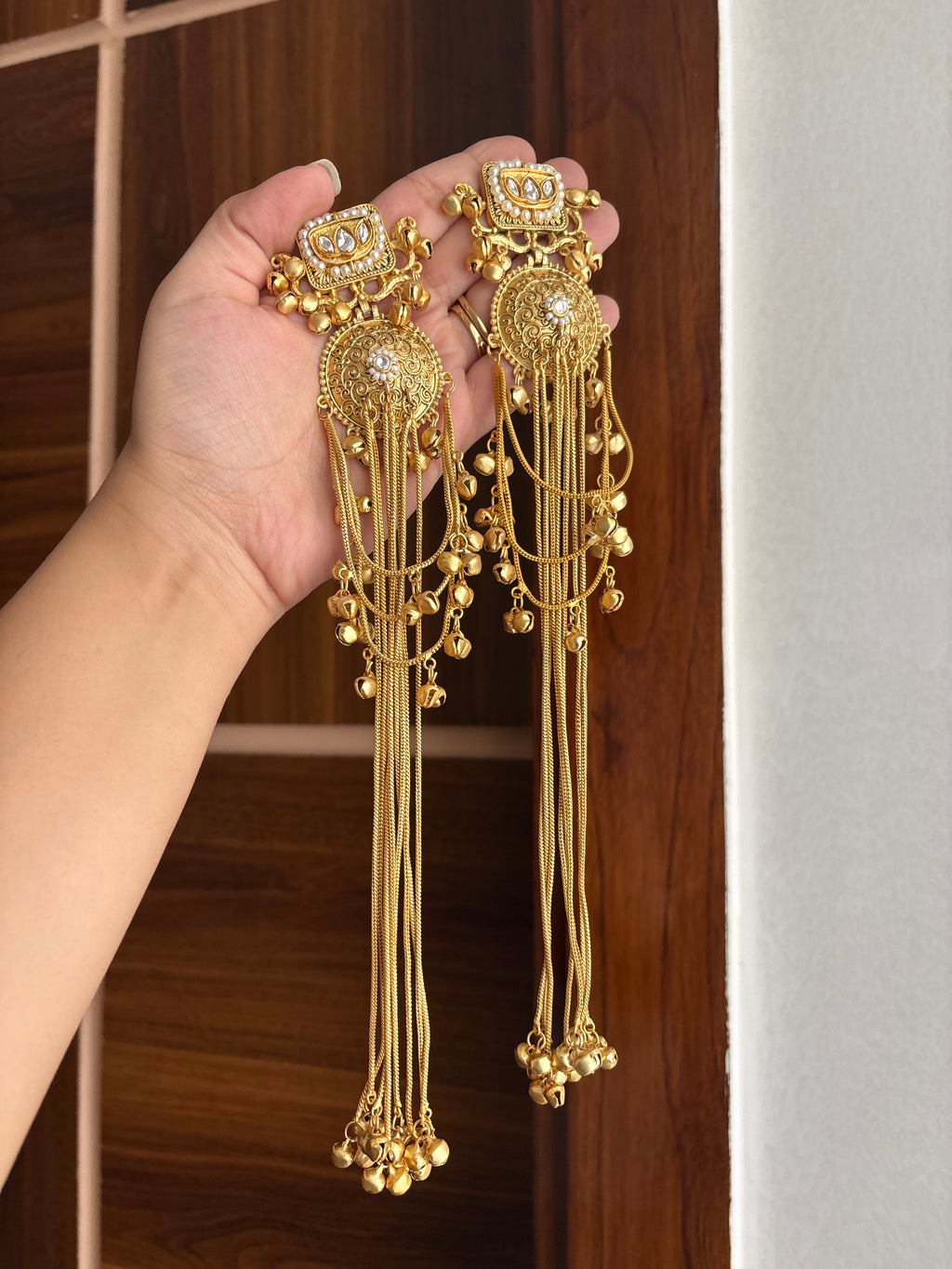 Babita Brass Long Earrings