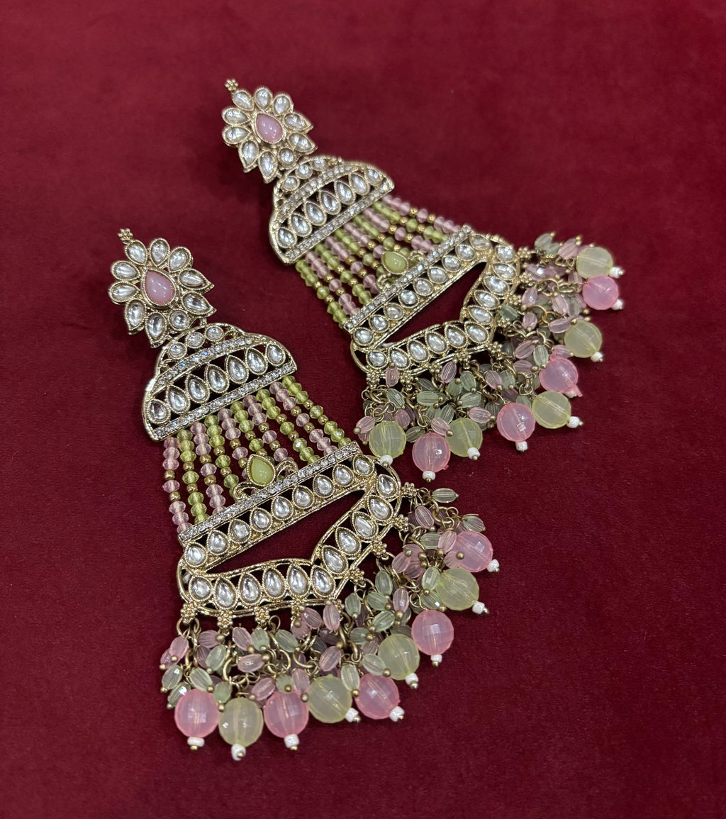 High Quality Designer Mughal Long Earrings