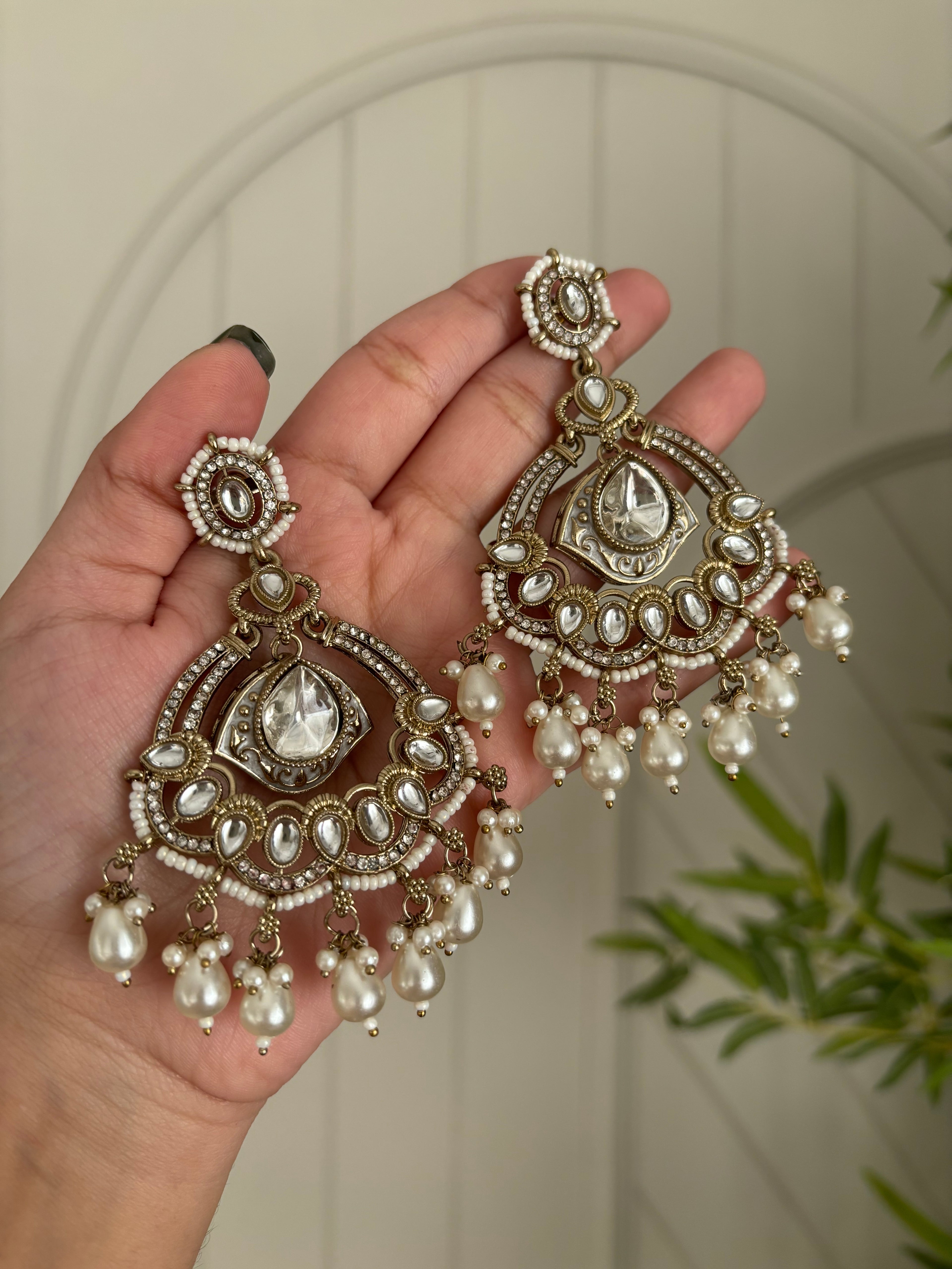 Ivory Chandbali Earrings
