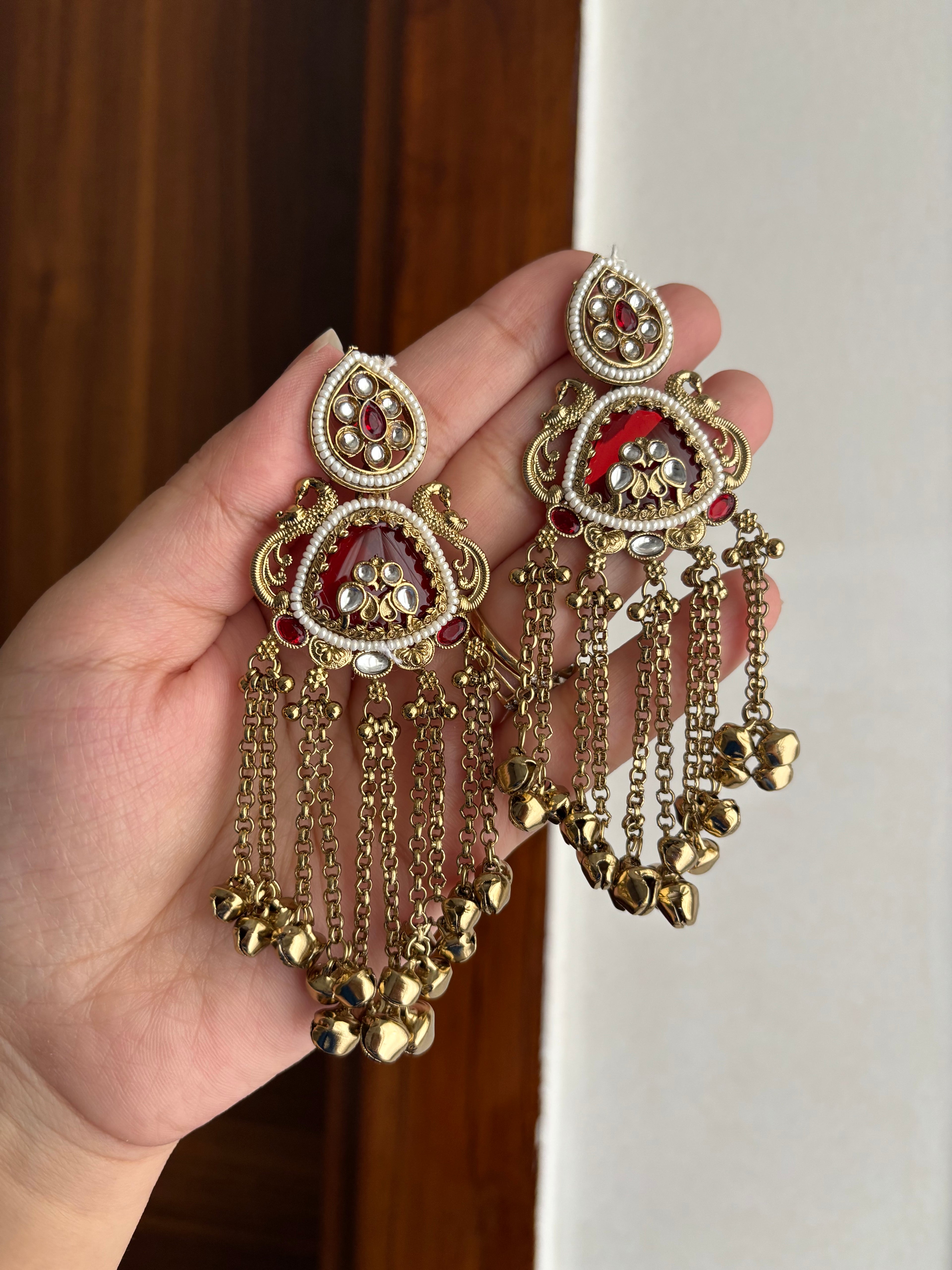 Shilpa Kashmiri Earrings (Maroon)