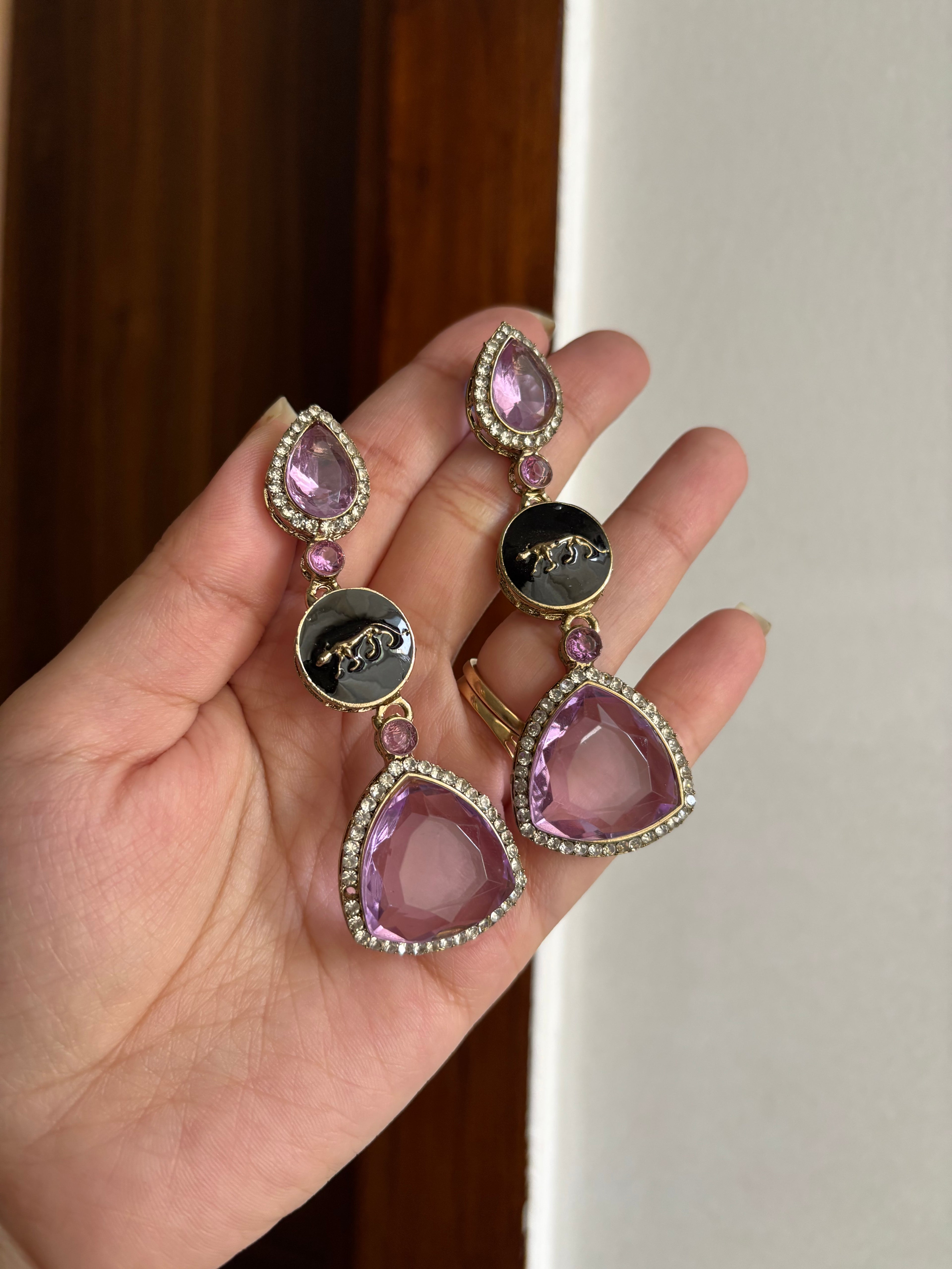 Lavender Crystal Sabya Earrings