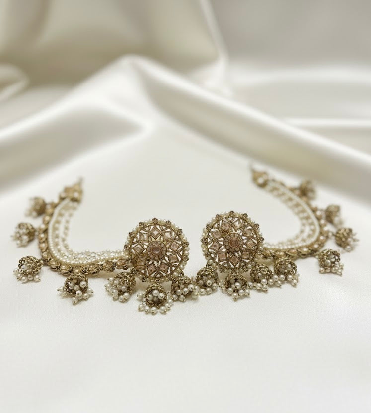 High Quality Designer CZ Stones Work Stud Earrings With Side Layers