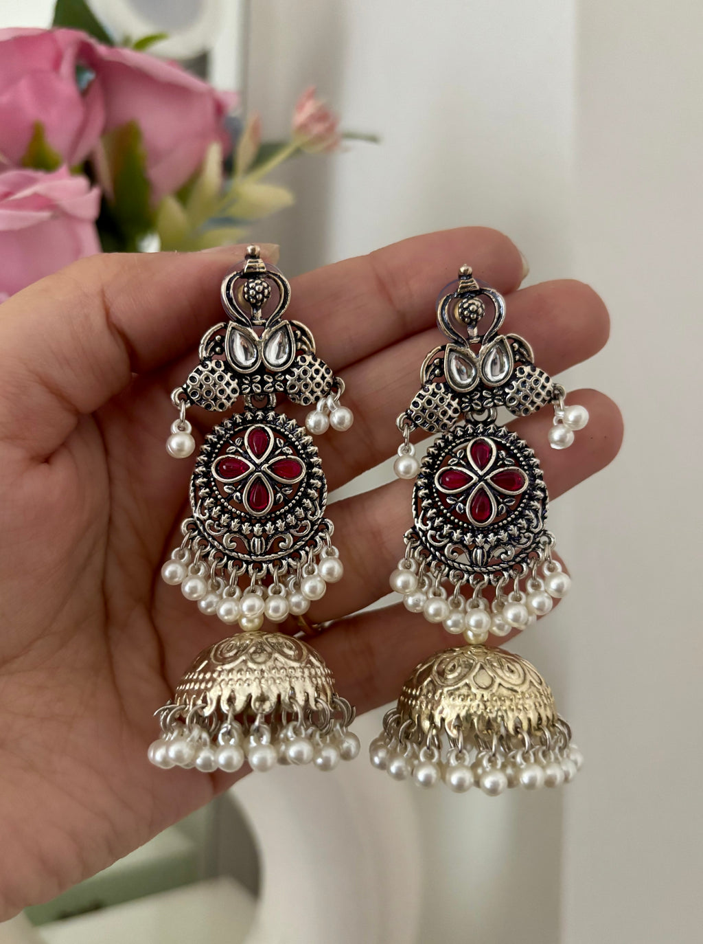 Double Tone Kashmiri Jhumkas