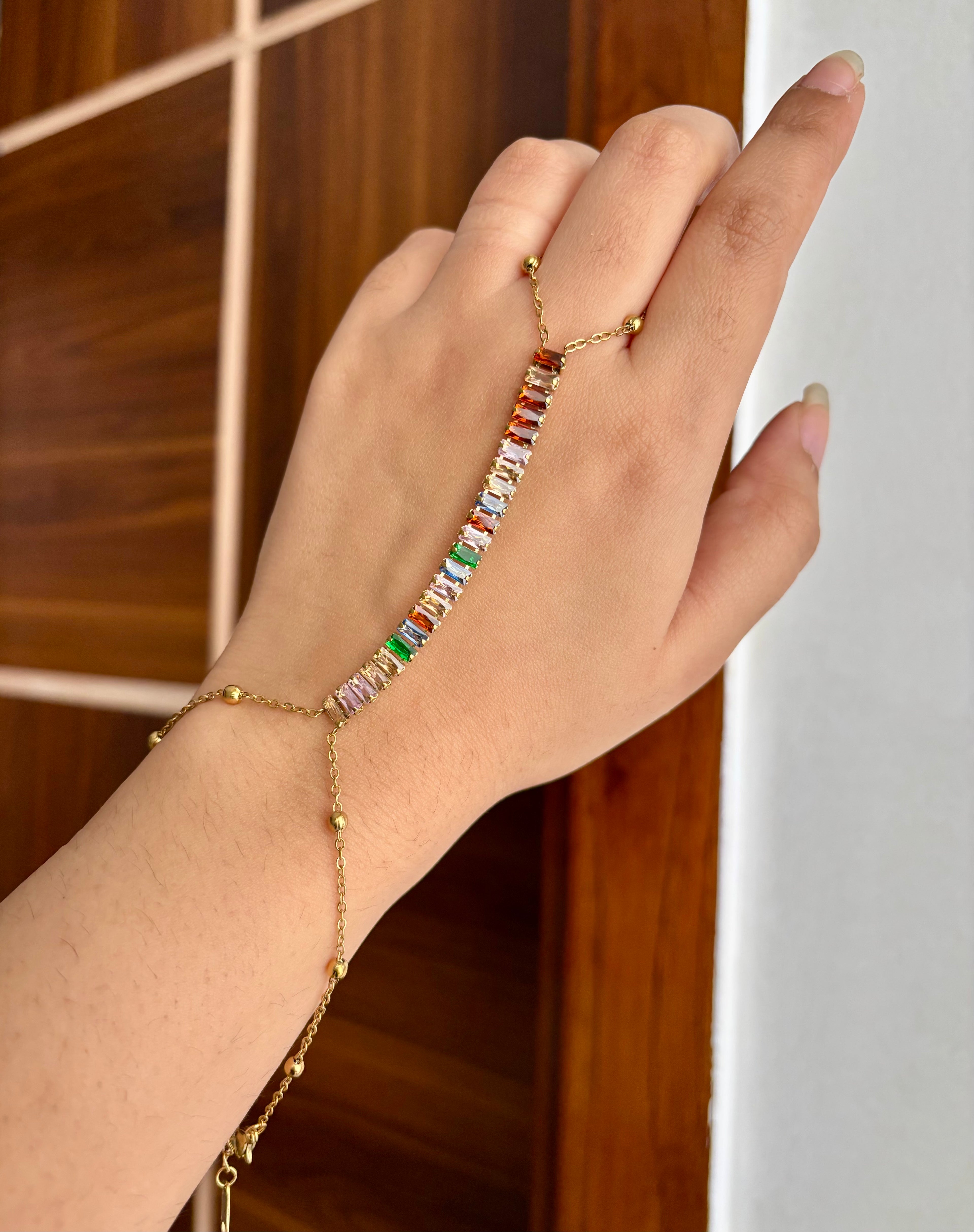 The Full Crystal Work Multi Adjustable Hand Harness ( Single )
